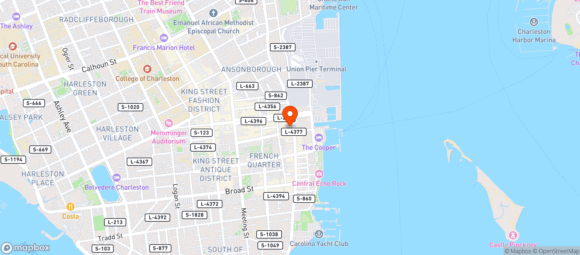 Map showing Amen St Fish   Rawbar