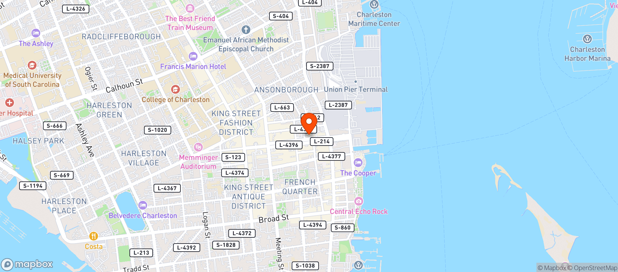 Map showing Waflin - Market St (chs)
