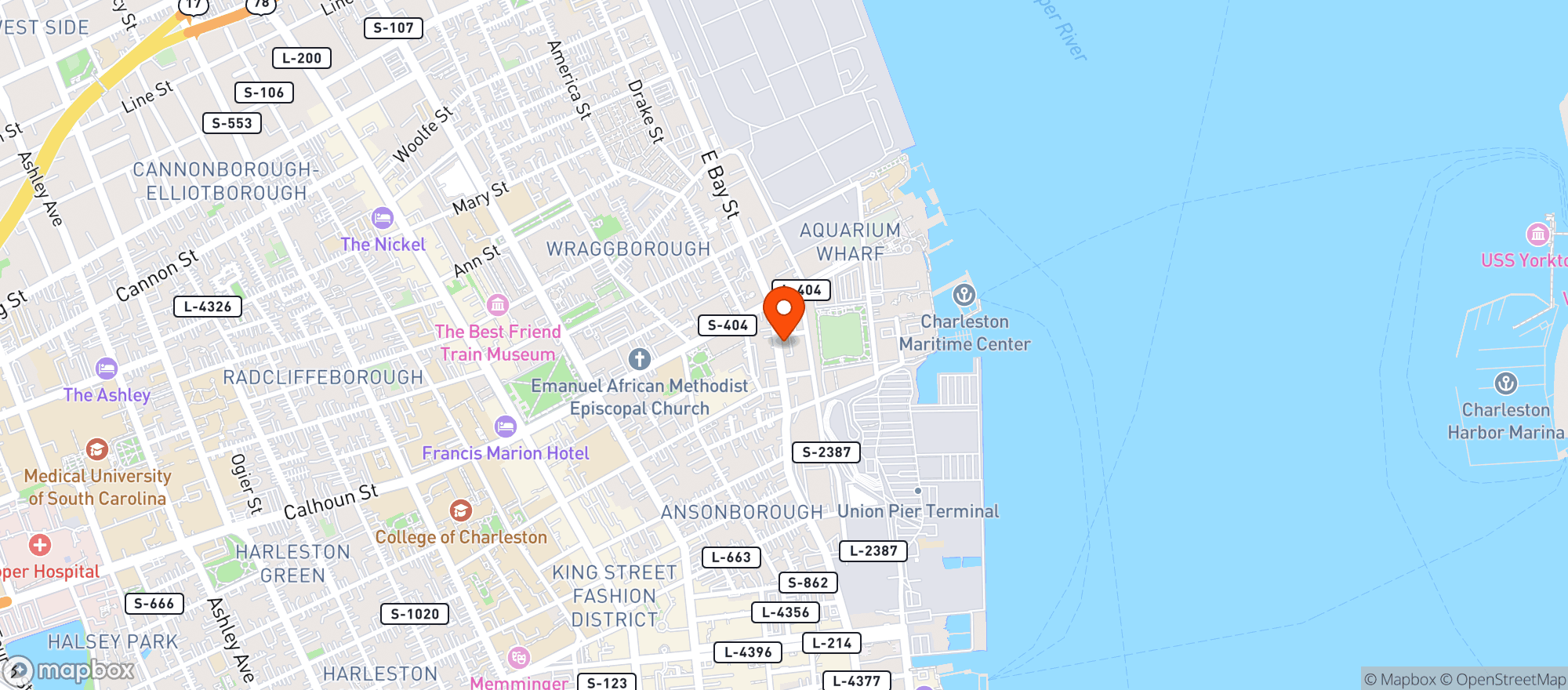 Map showing East Bay Nail Spa (chs)