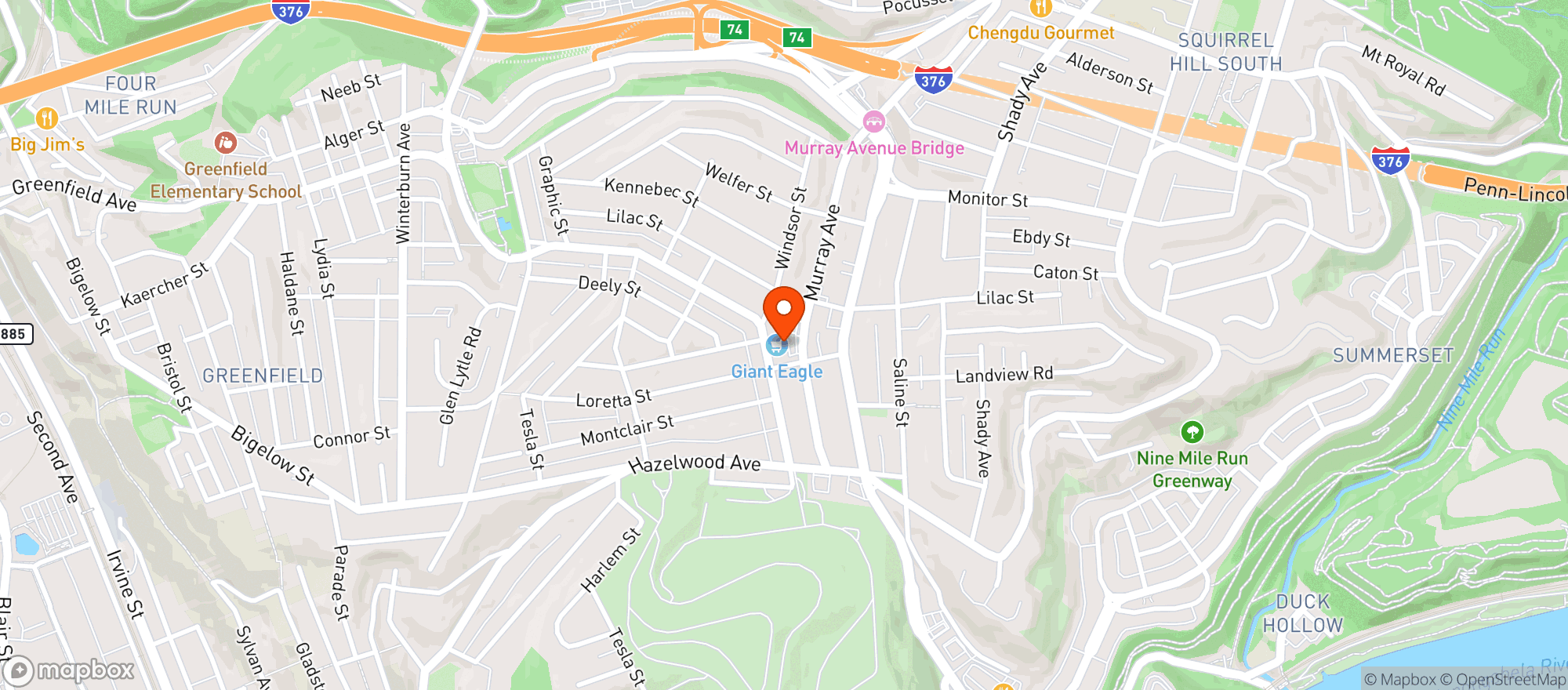 Map showing Giant Eagle
