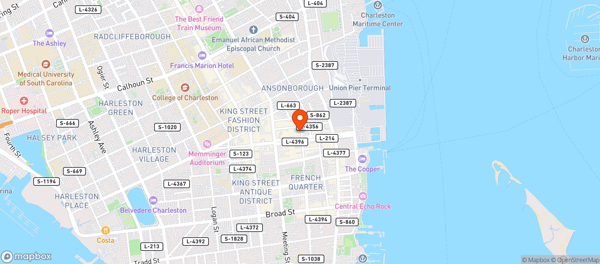 Map showing Emeline