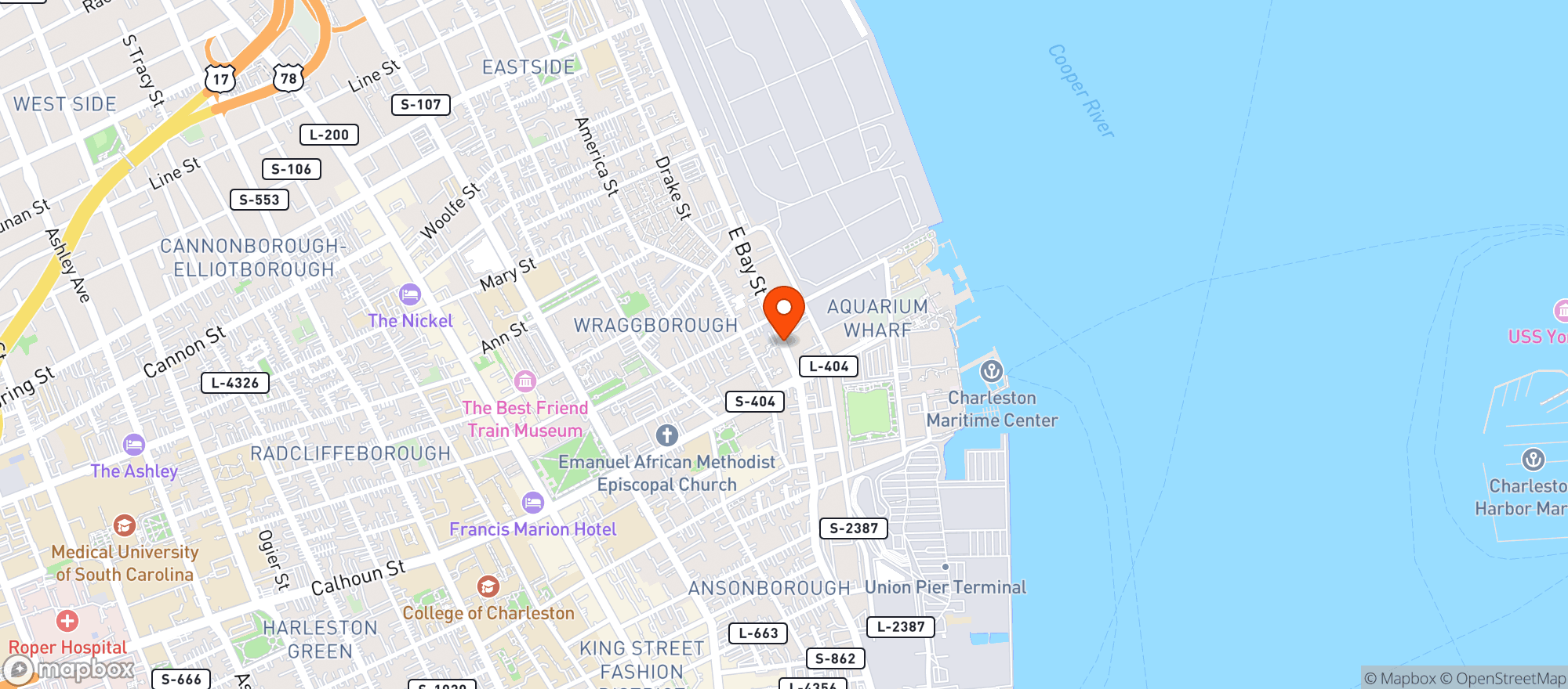 Map showing Marbled & Fin