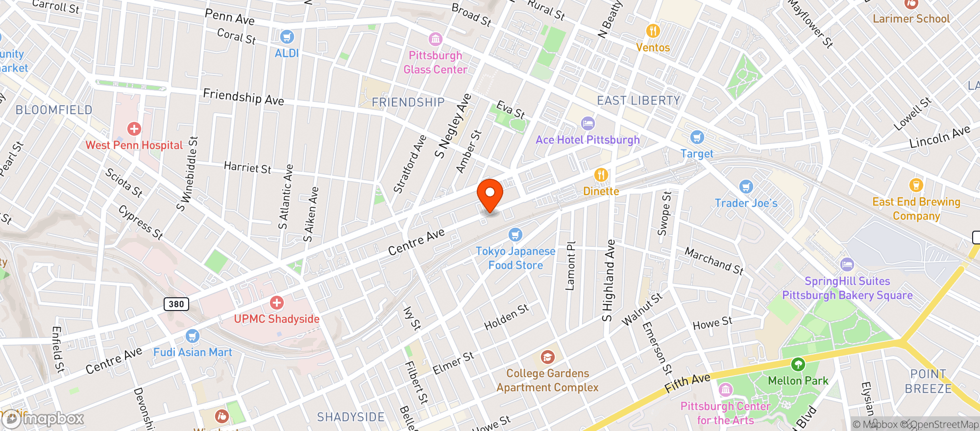 Map showing THE FRESH MARKET