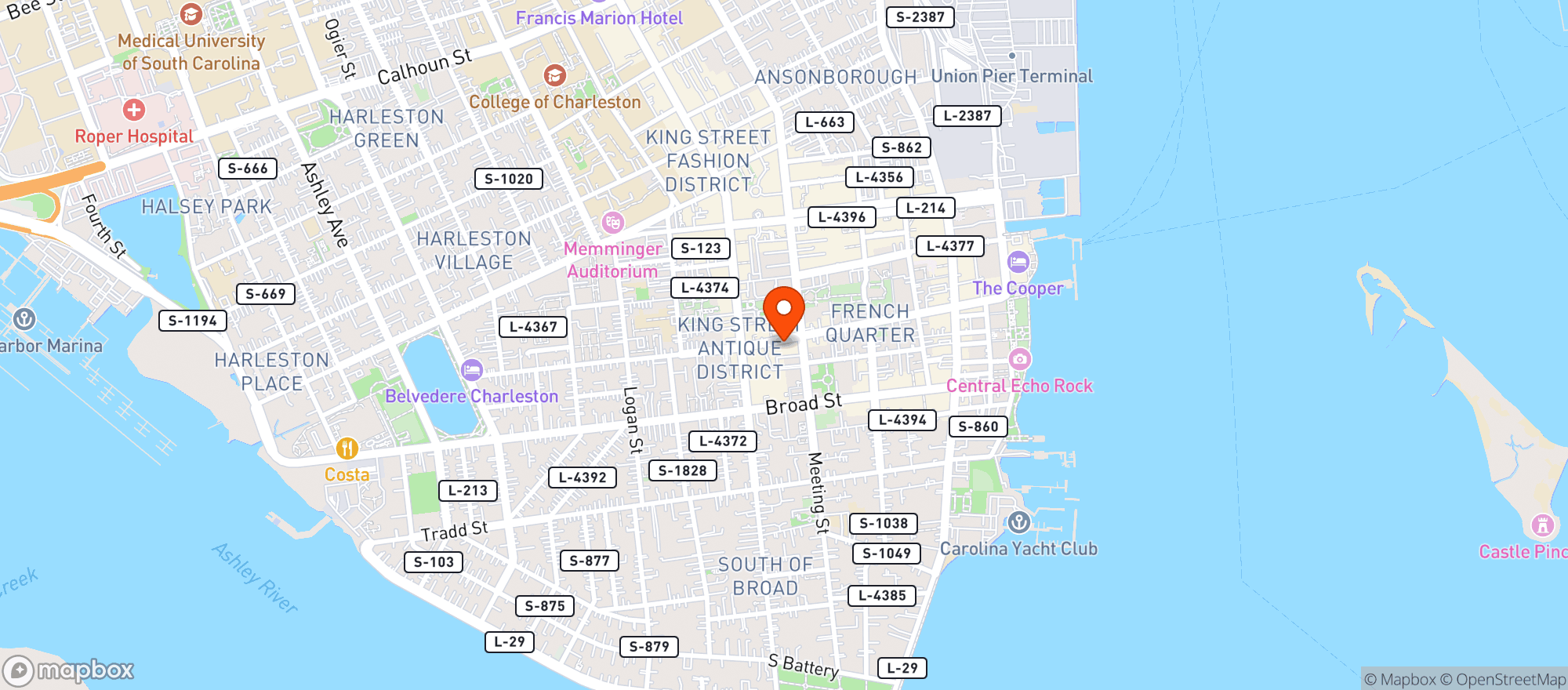 Map showing Mills House