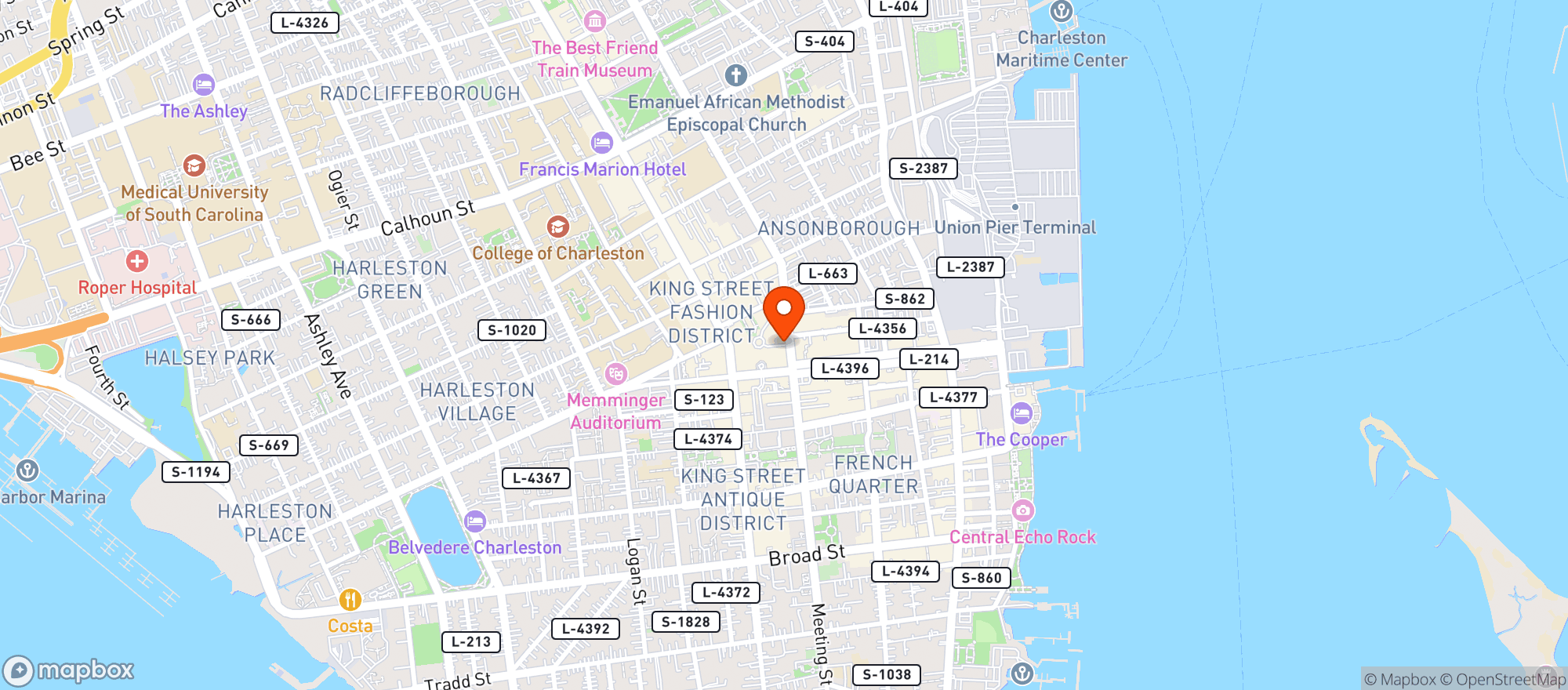 Map showing Charleston Place