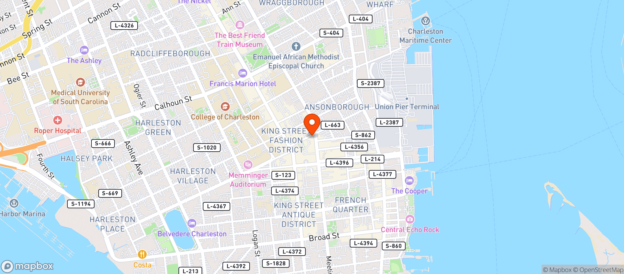 Map showing The Matador