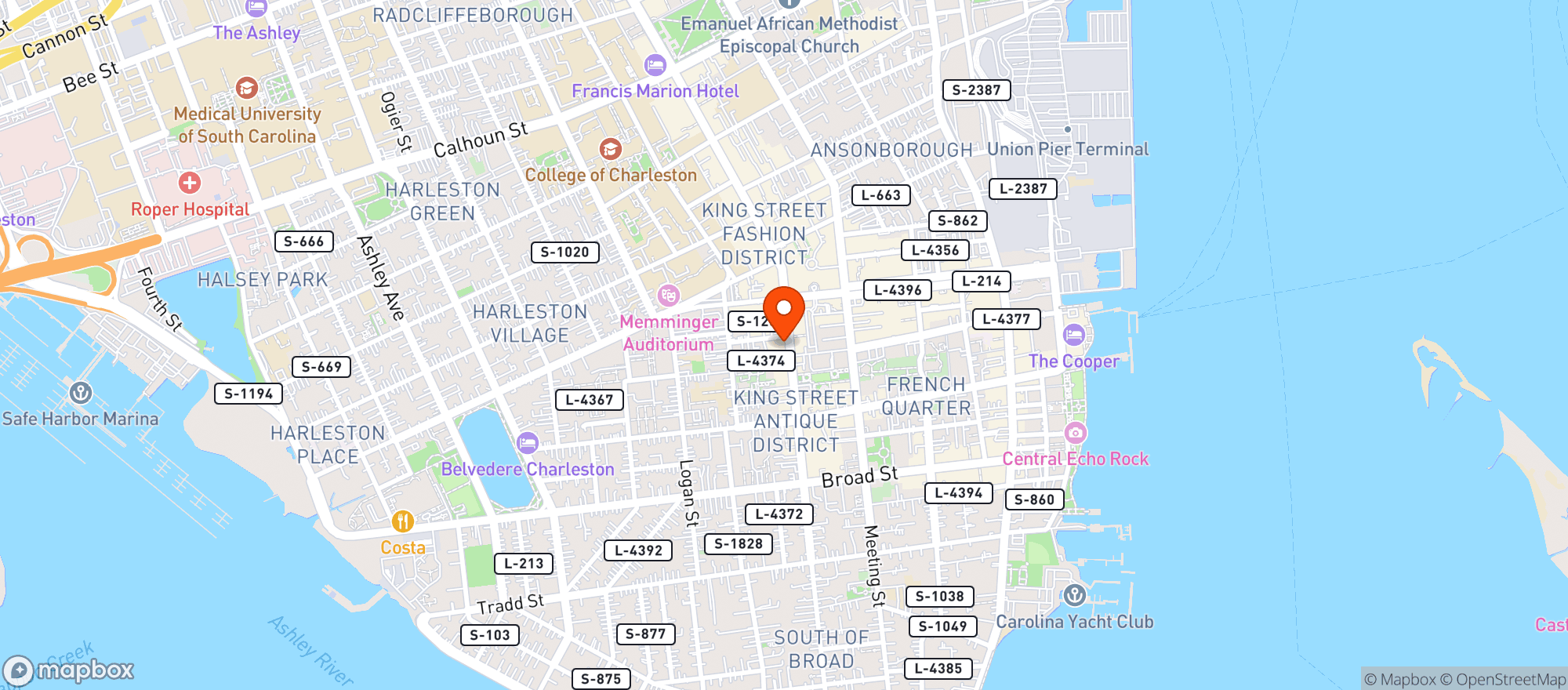 Map showing 167 Raw Oyster Bar