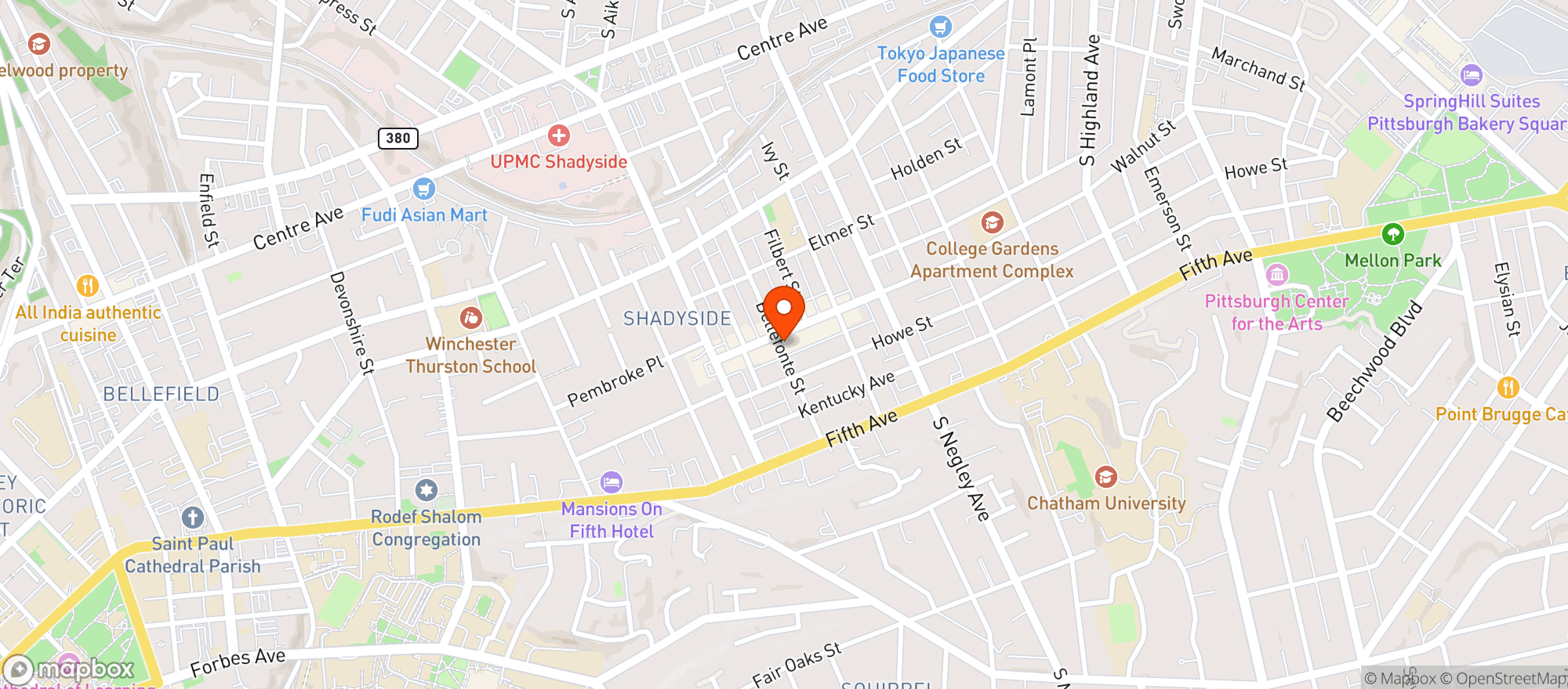 Map showing Shady Grove