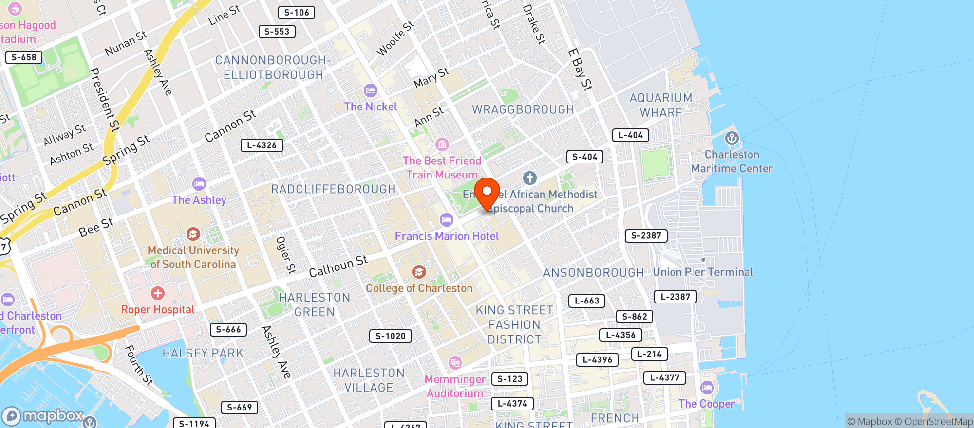 Map showing Big Gun Burgers