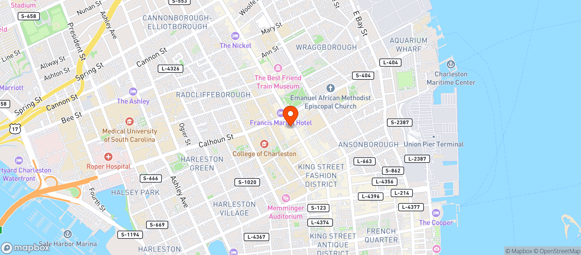 Map showing Williams Sonoma