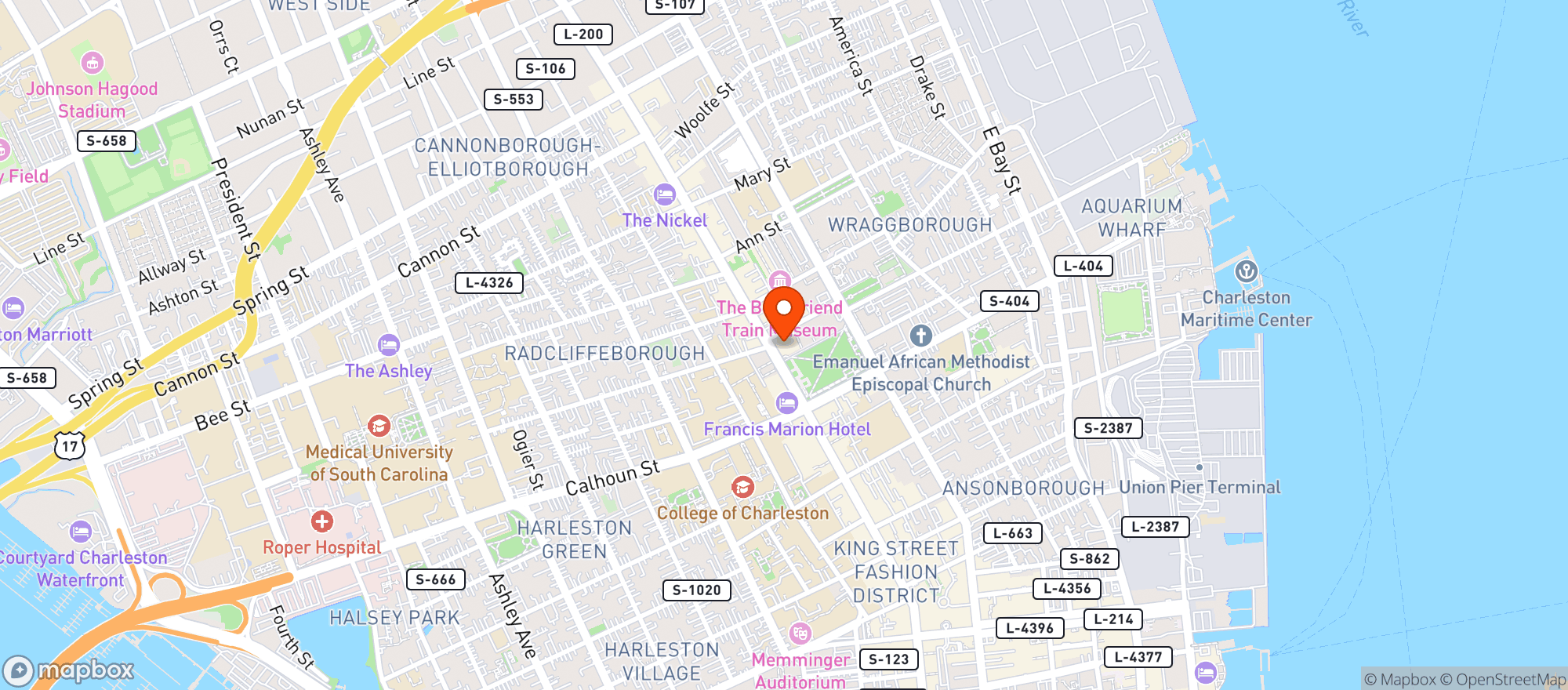Map showing Bennett Hotel
