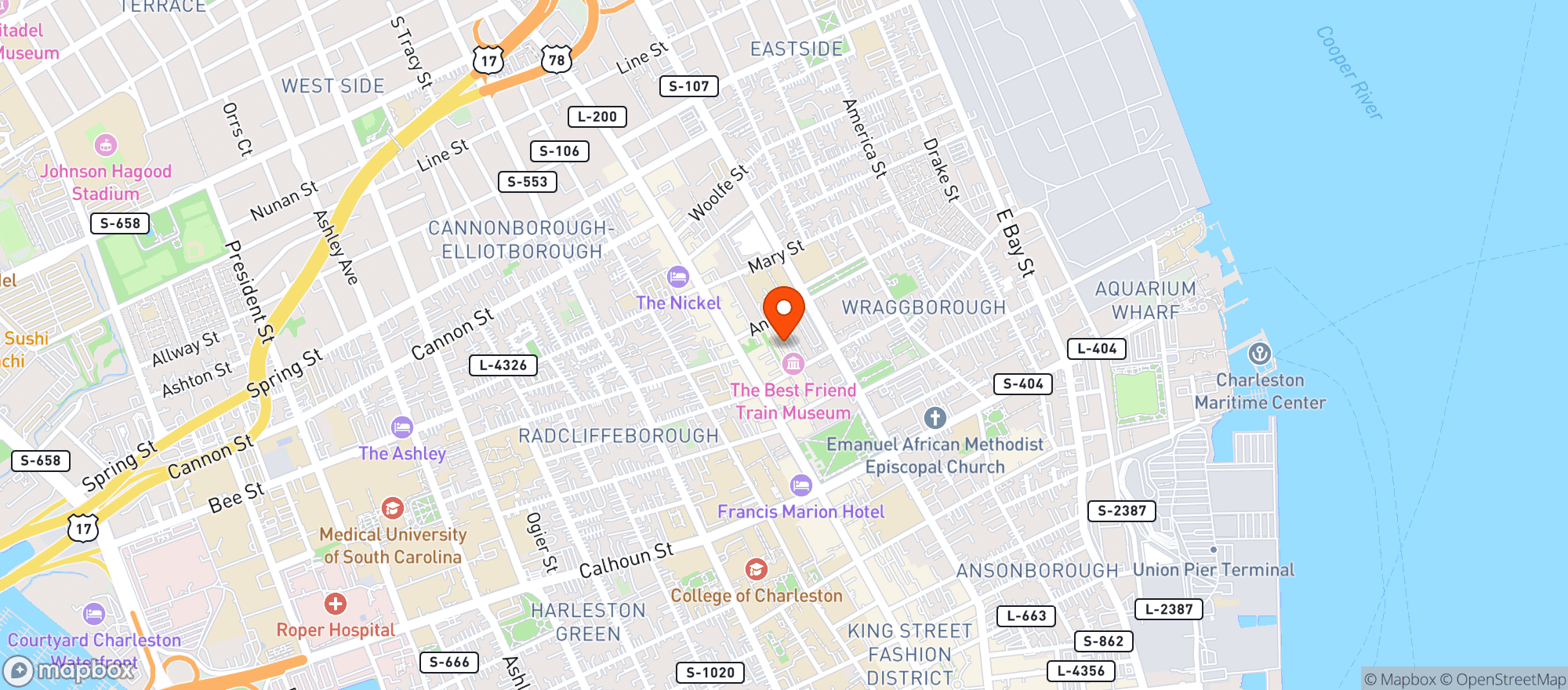 Map showing Share House & Bodega
