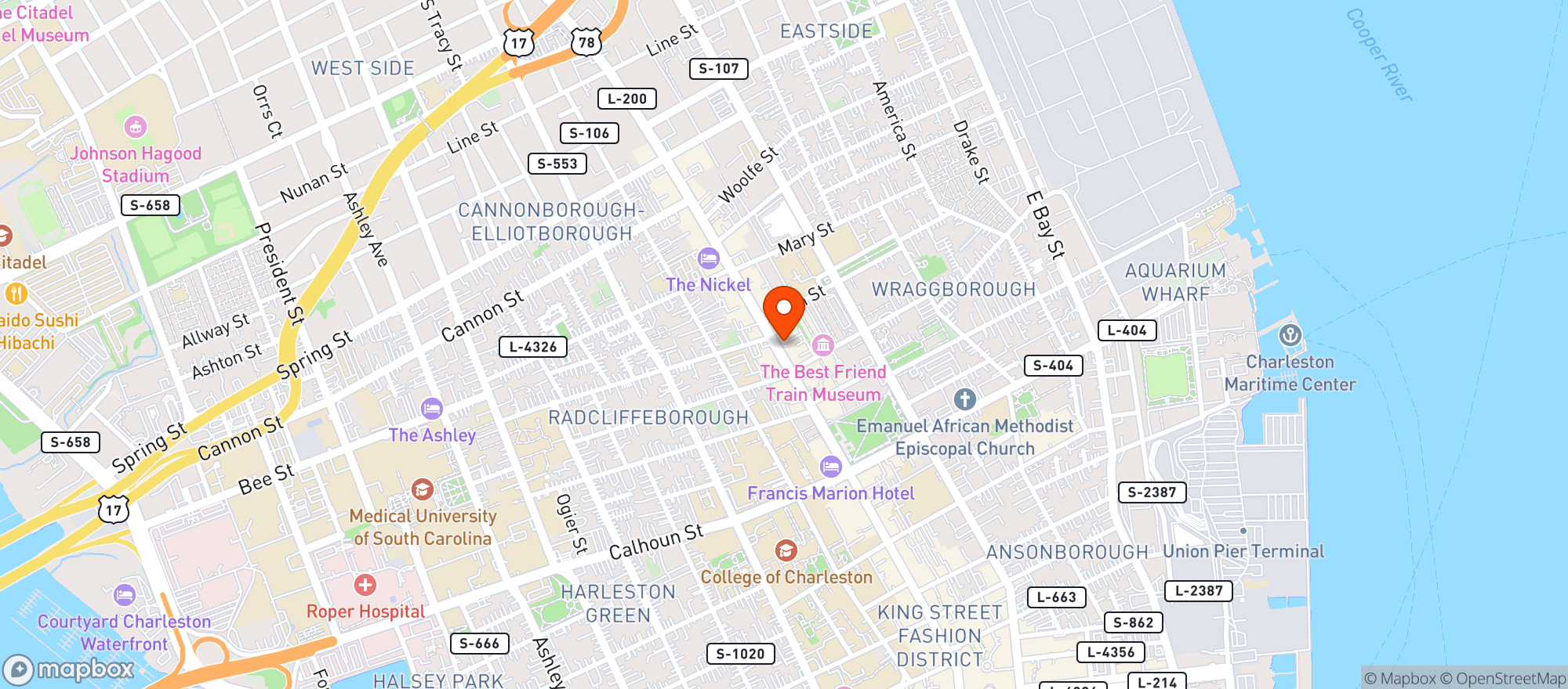 Map showing Juanita Greenbergs Nacho Royale