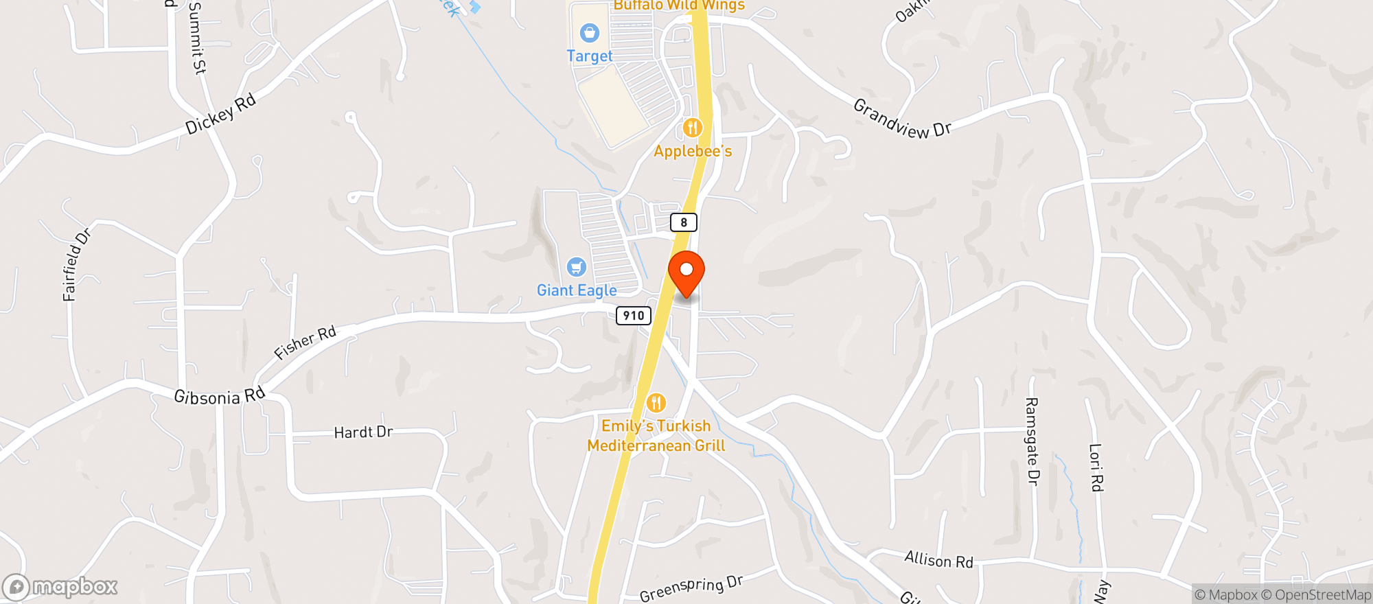 Map showing Beer On 8