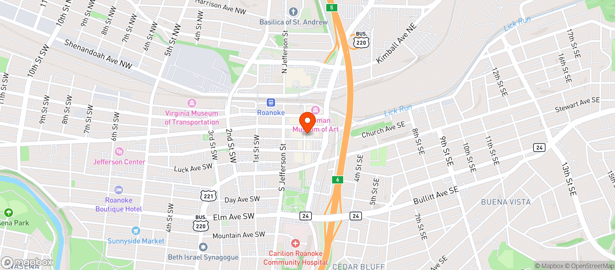 Map showing Jack Browns Beer & Burger Joint