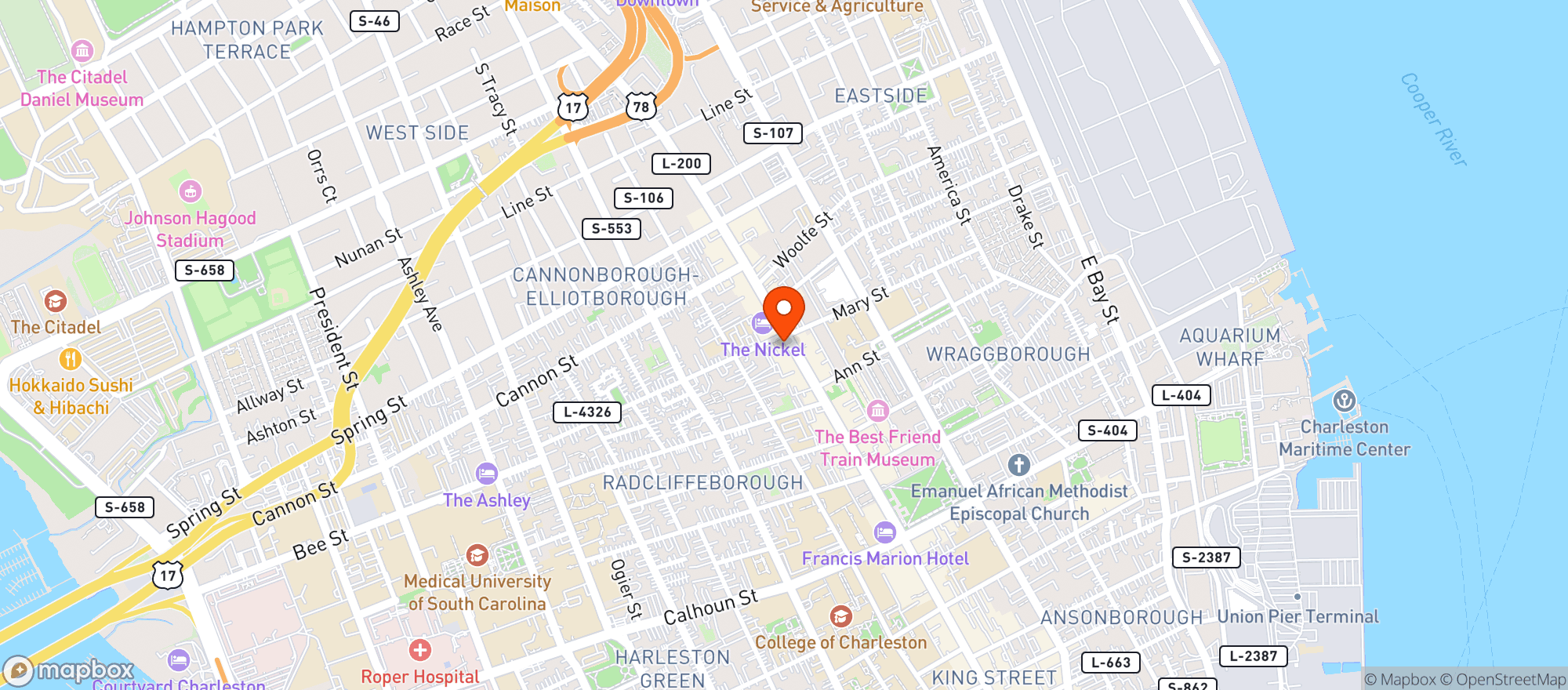 Map showing Belmont