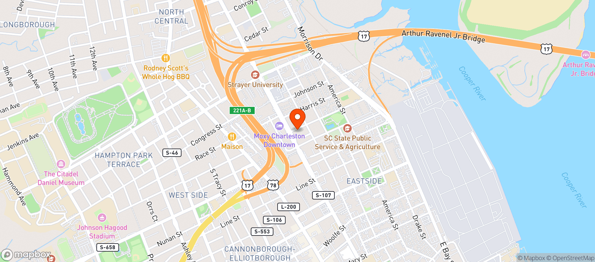 Map showing Tobin's Market