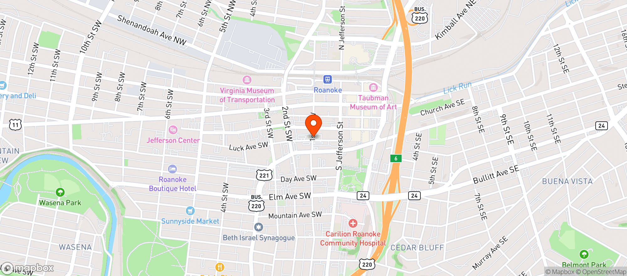 Map showing Martins Downtown Bar & Gril