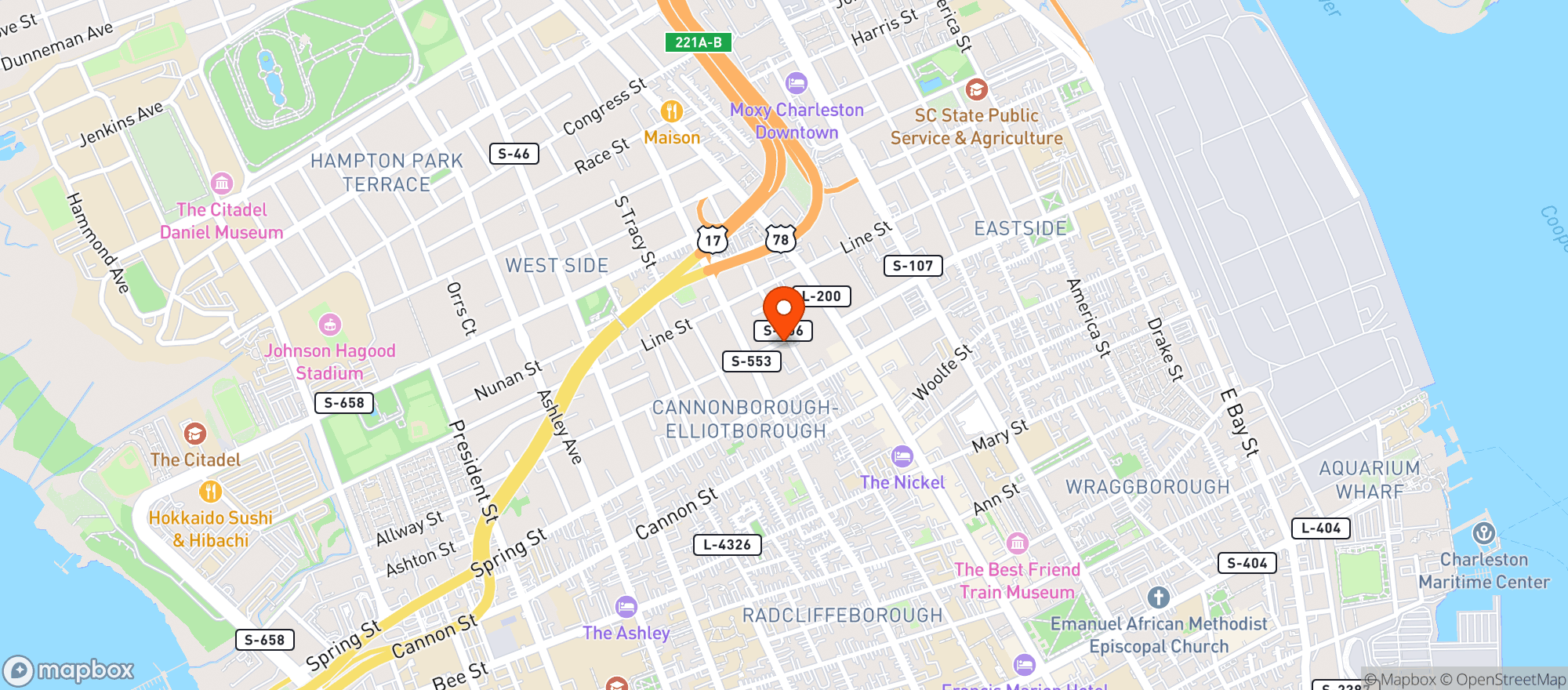 Map showing Cutty's