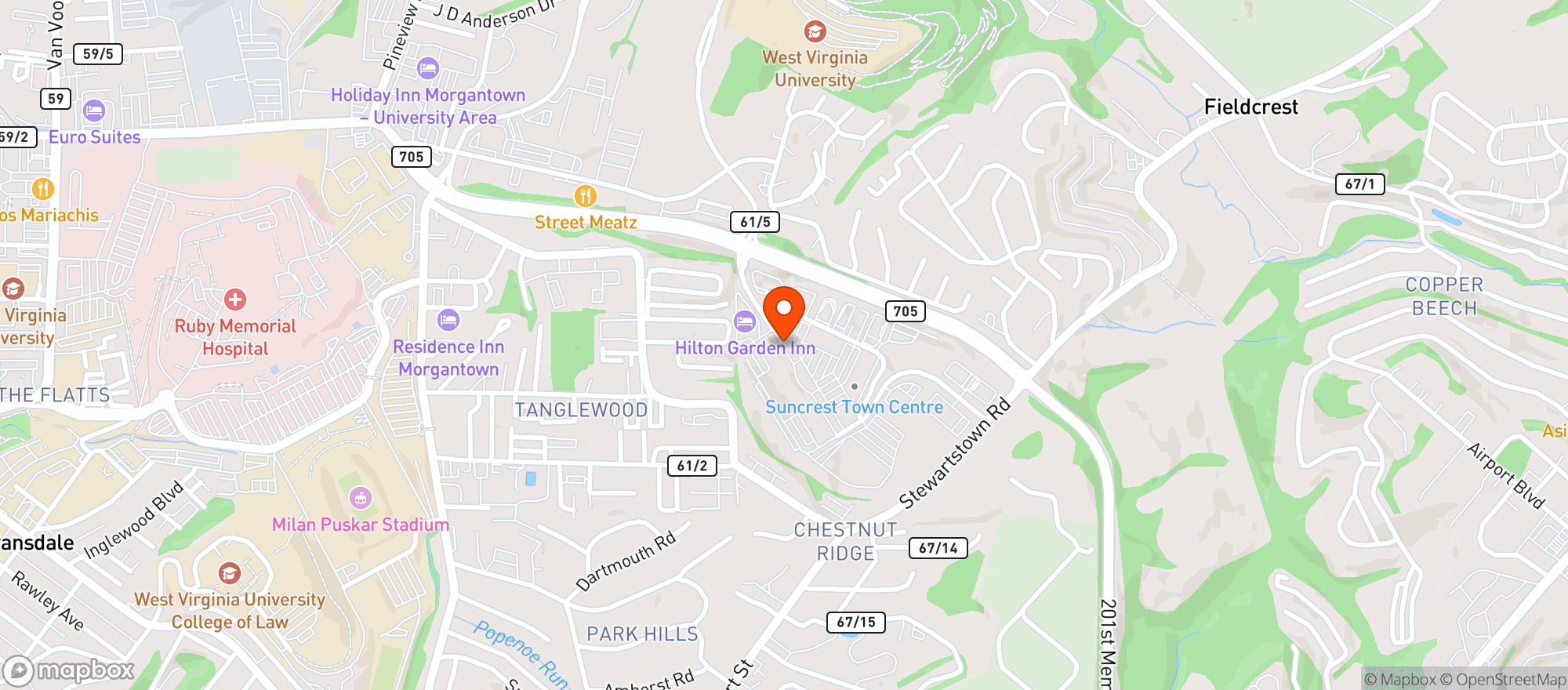 Map showing Buffalo Wild Wings Gril #3601