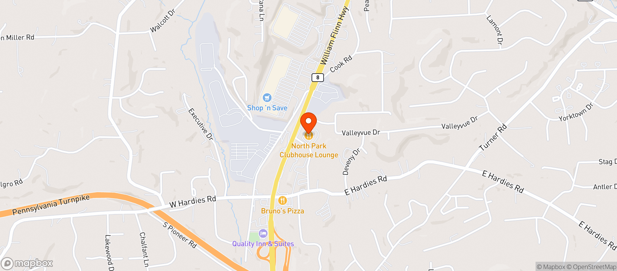 Map showing The Clubhouse
