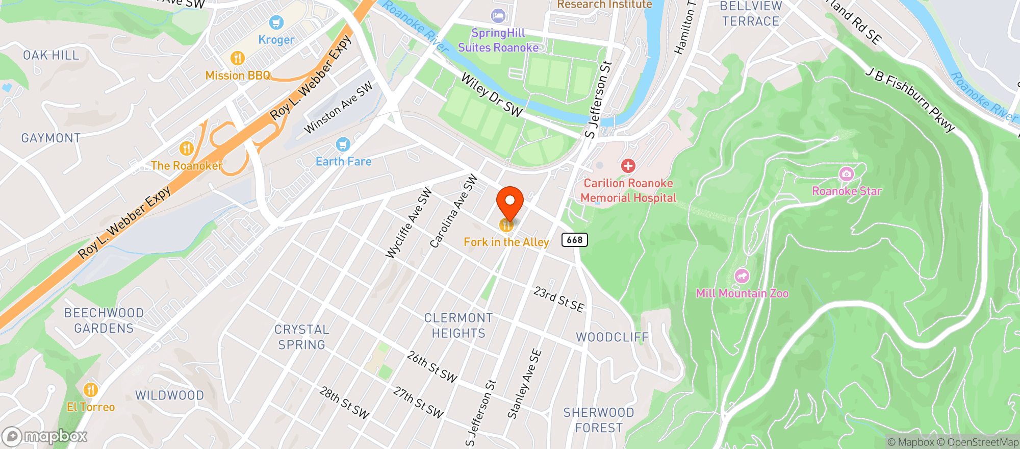 Map showing Fork In The Alley