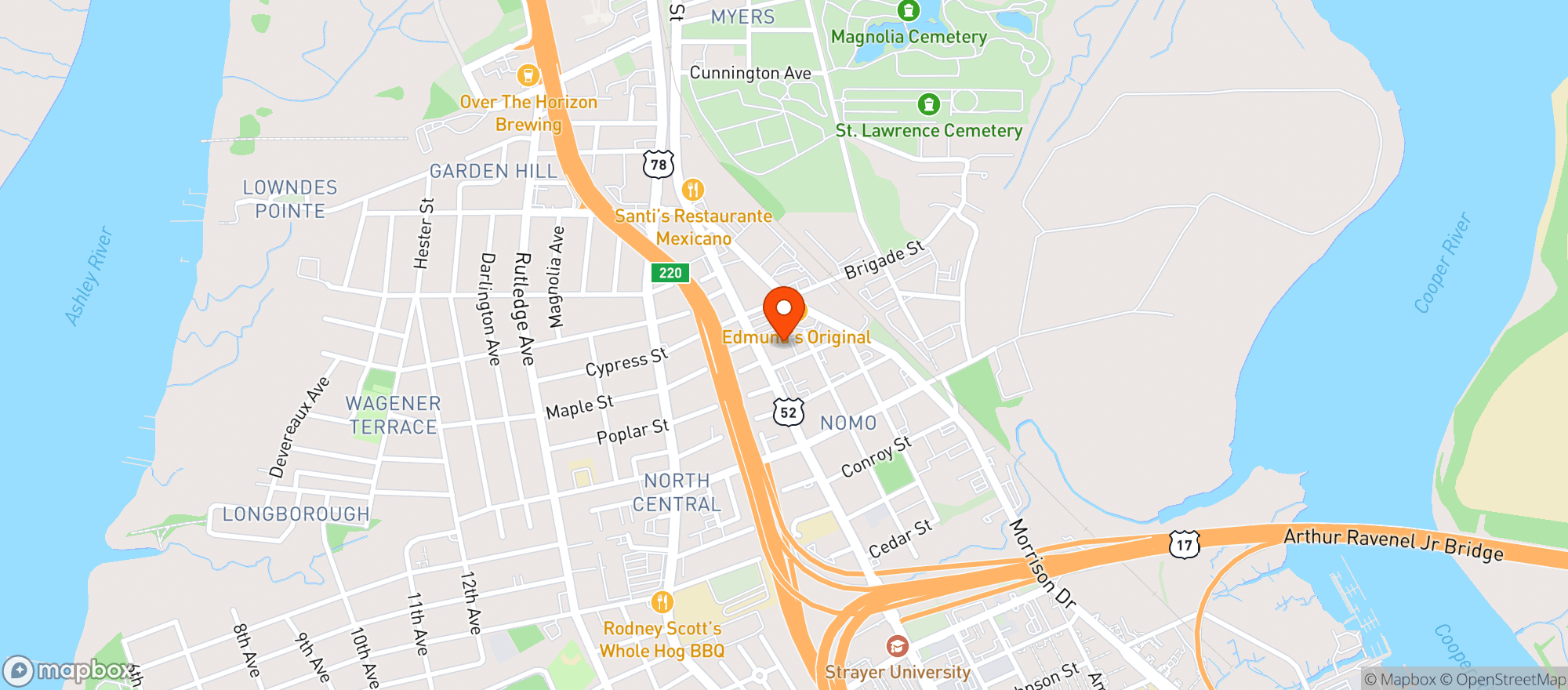 Map showing Edmund's Oast Restaurant