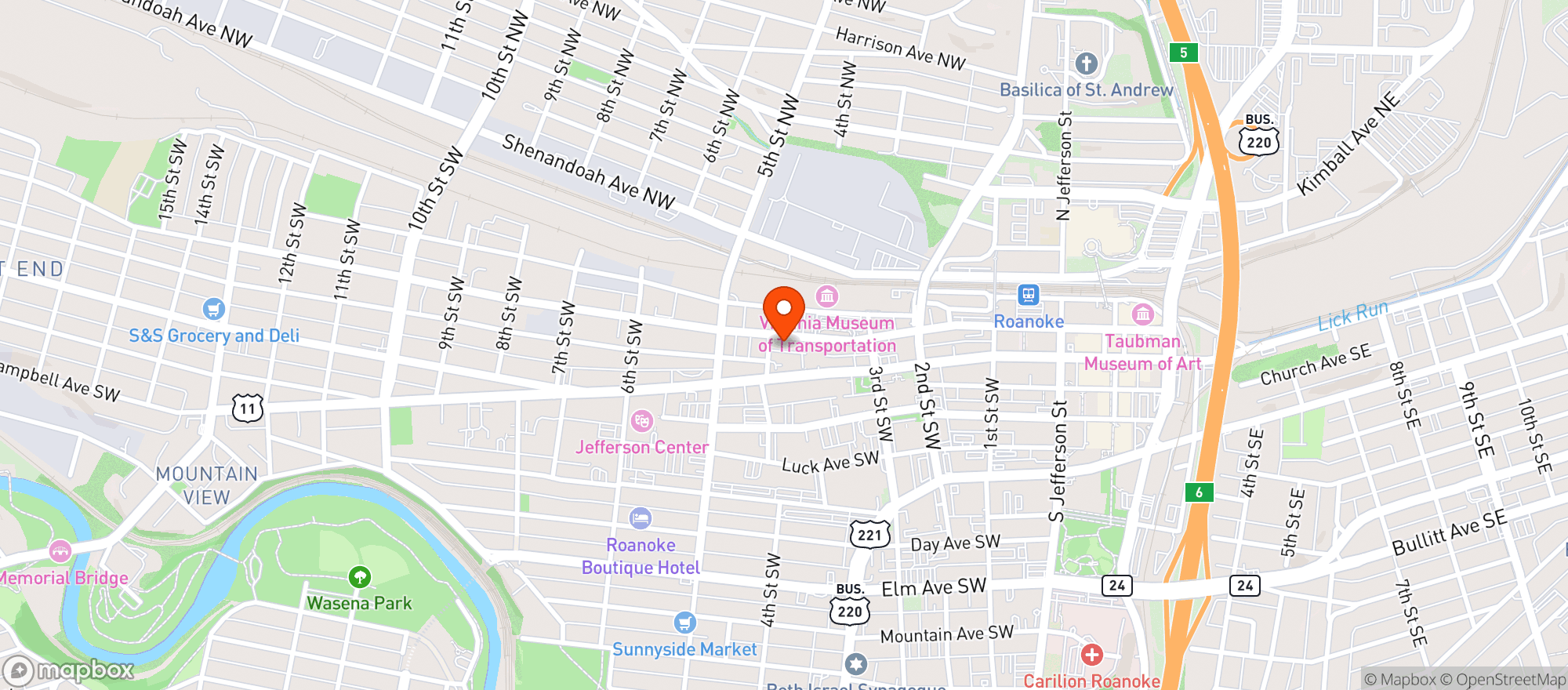 Map showing Front Row