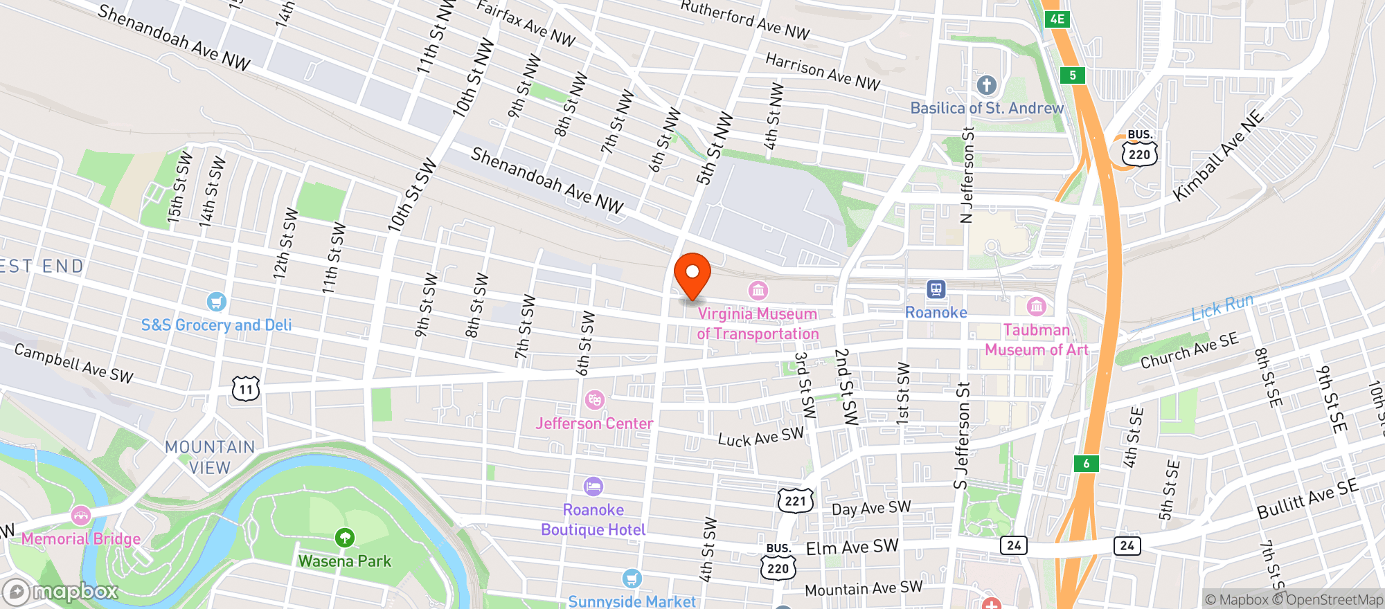 Map showing Big Lick Brewing Company