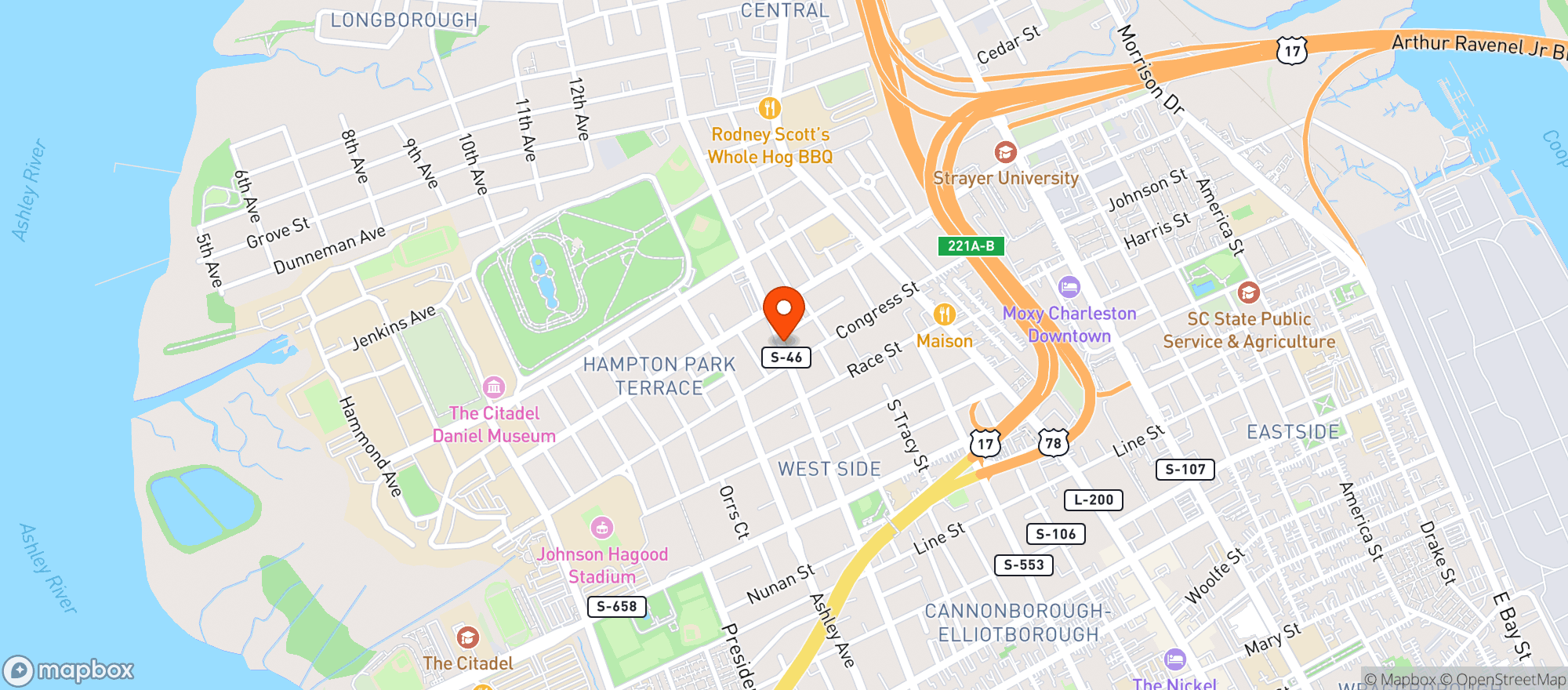 Map showing J I Market