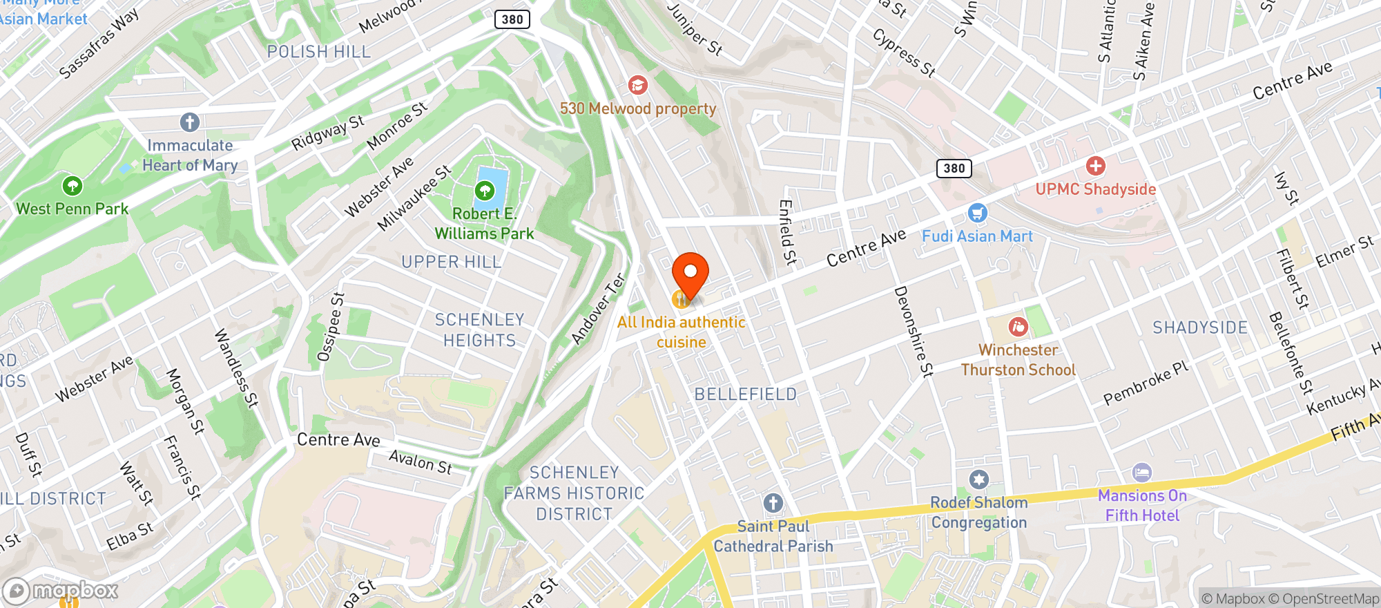 Map showing Olympia Brew