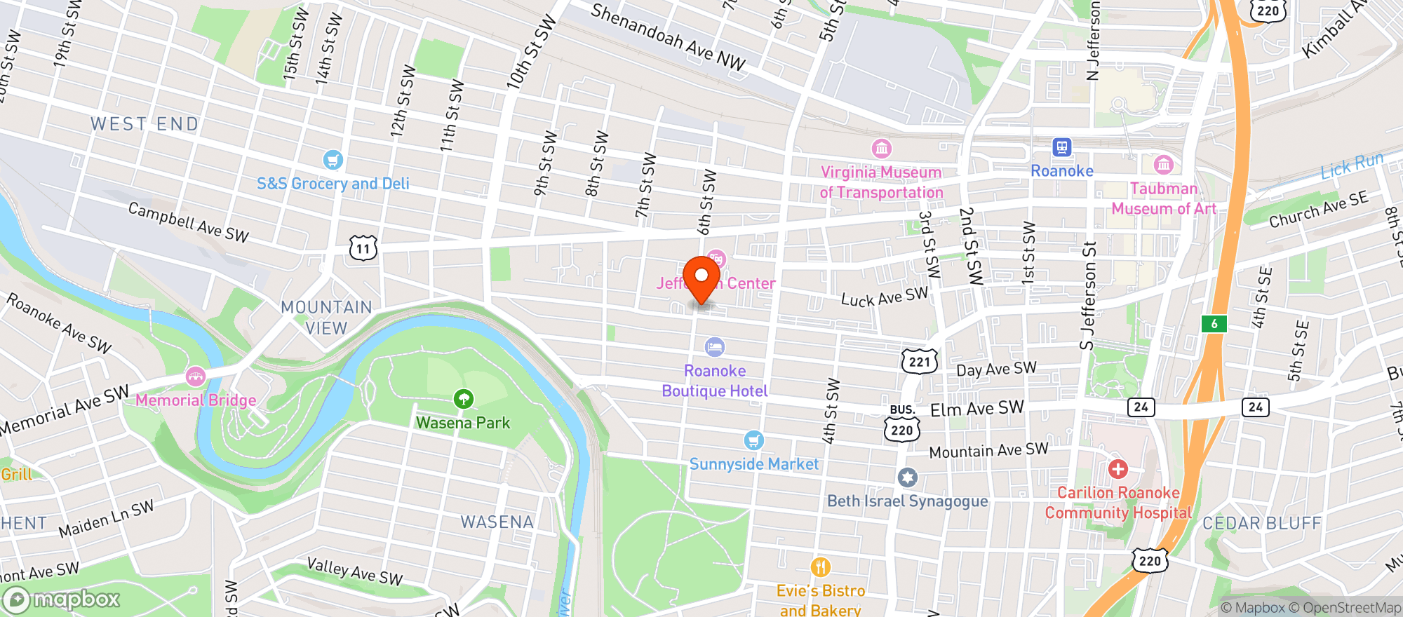 Map showing Food Fanatics Kitchen