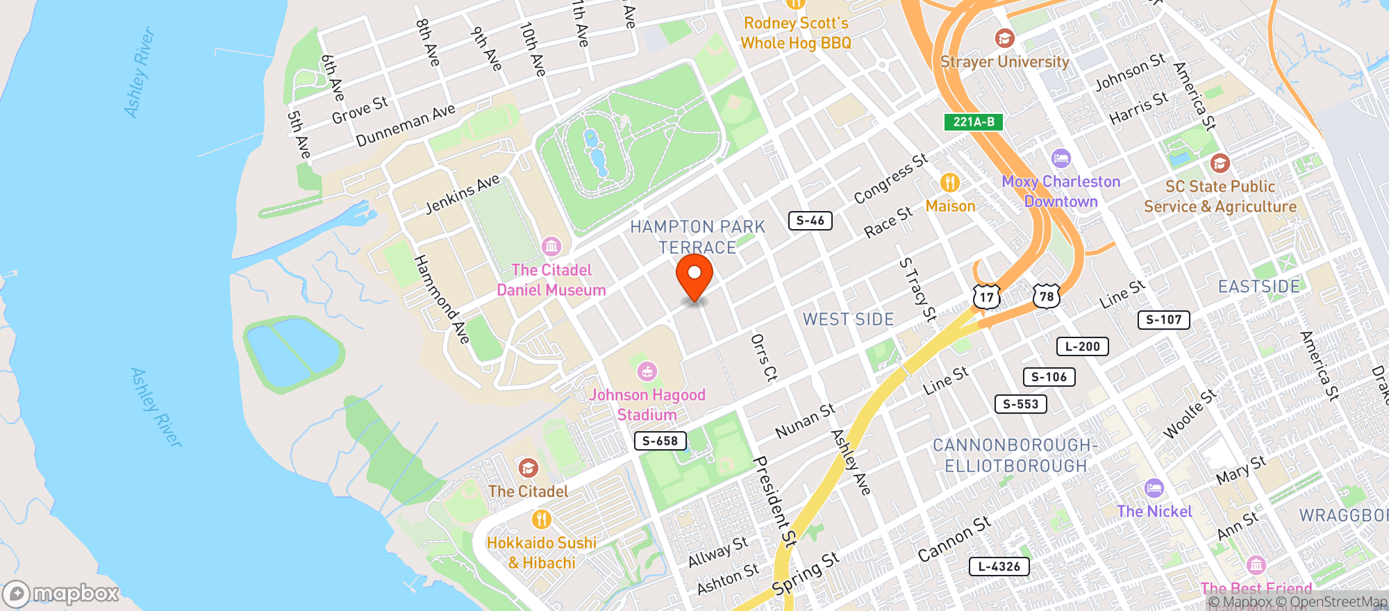 Map showing Lillians