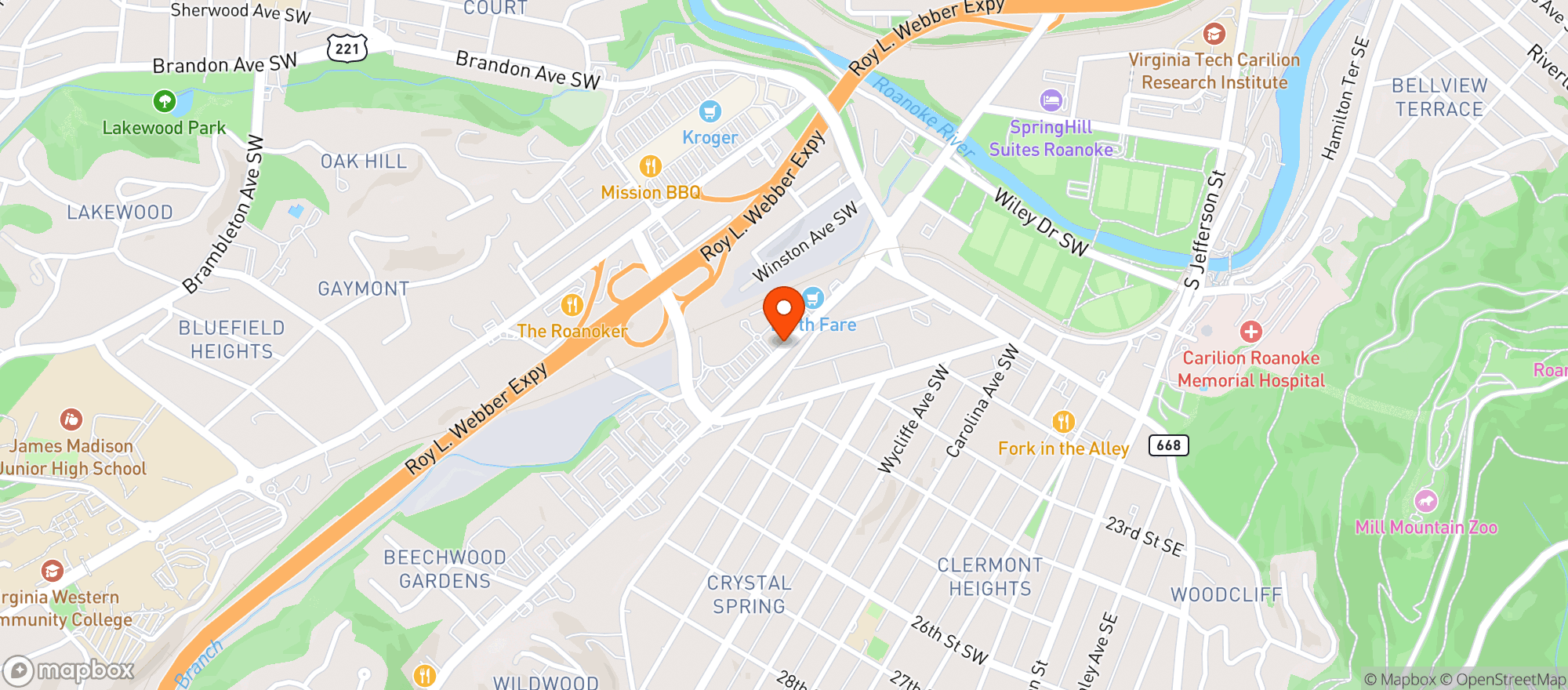Map showing Earth Fare
