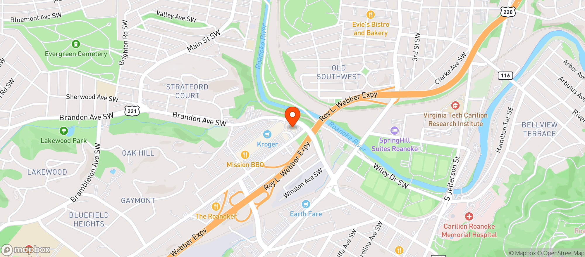 Map showing Cvs