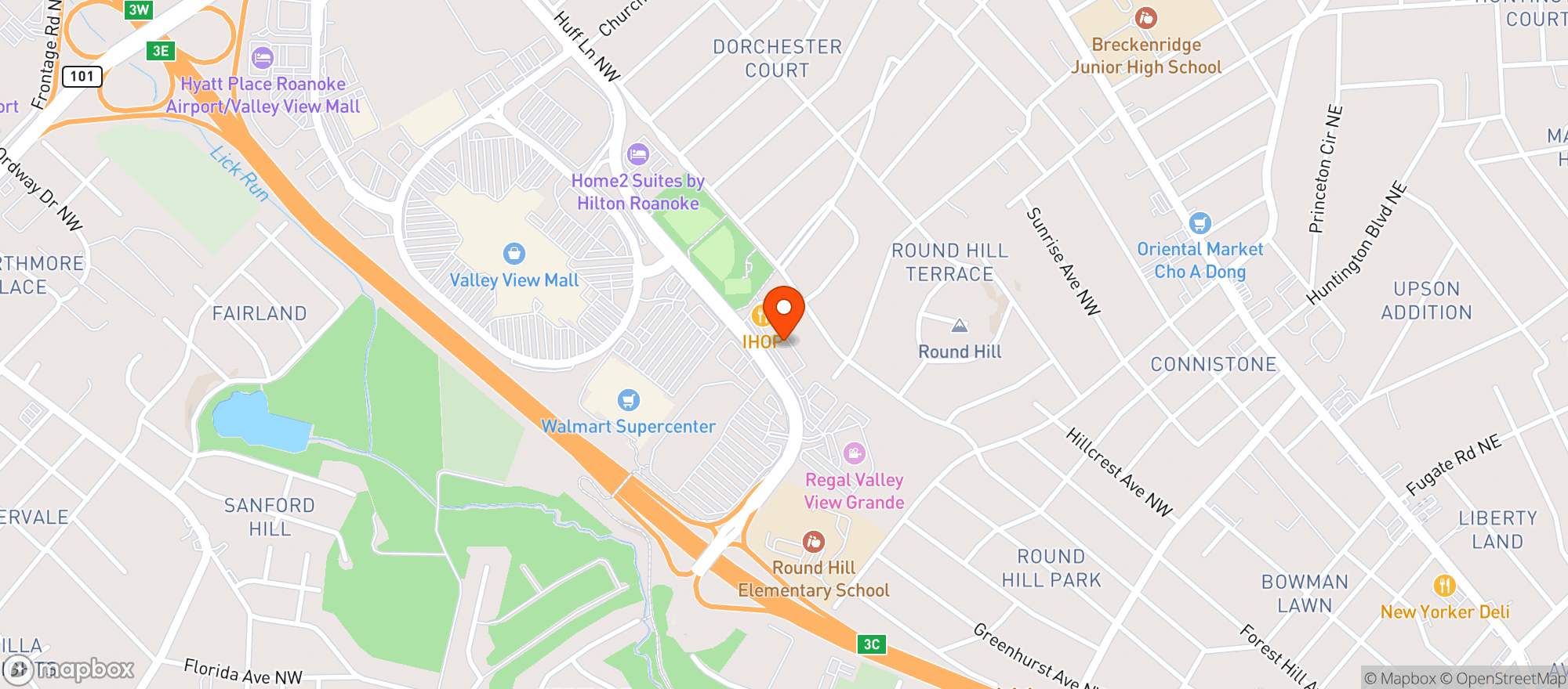 Map showing Vitamin Shoppe - Roanoke