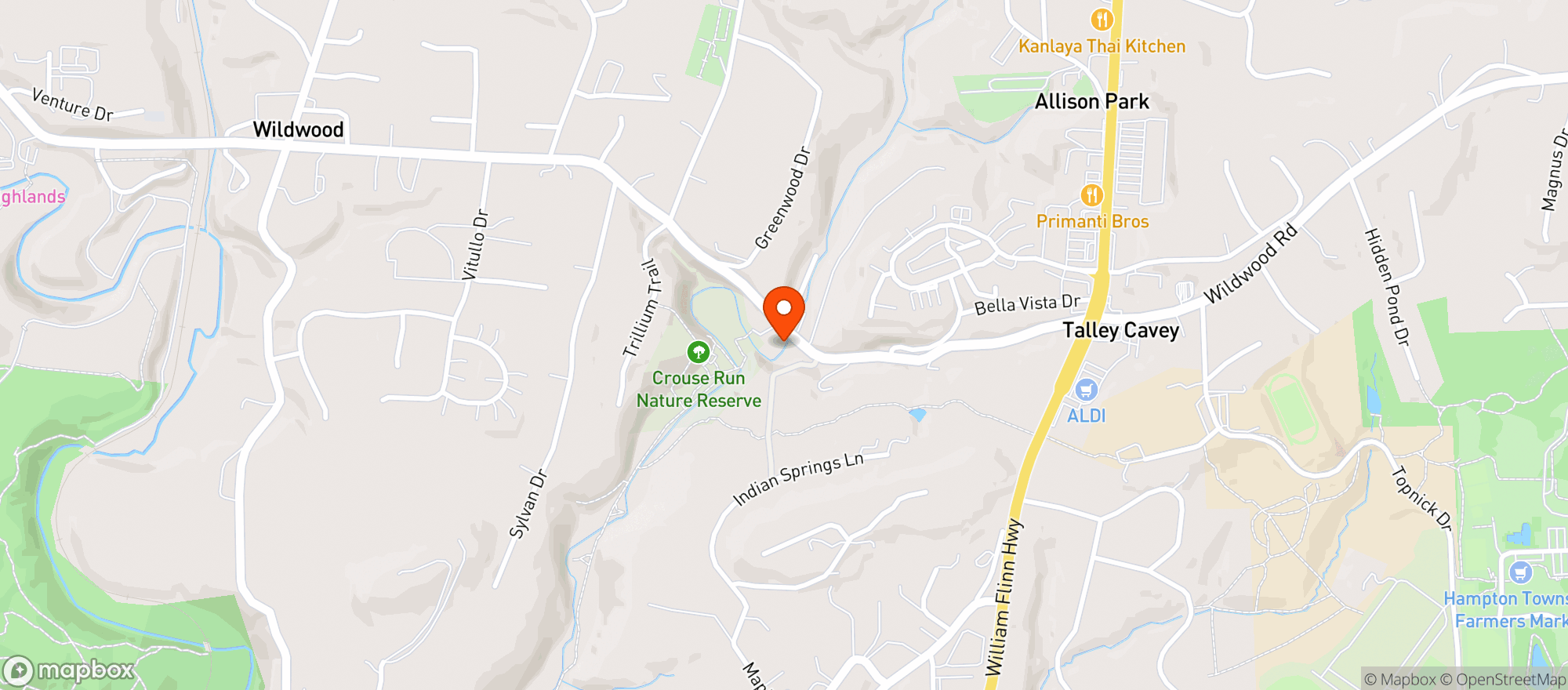 Map showing Mineos Pizza