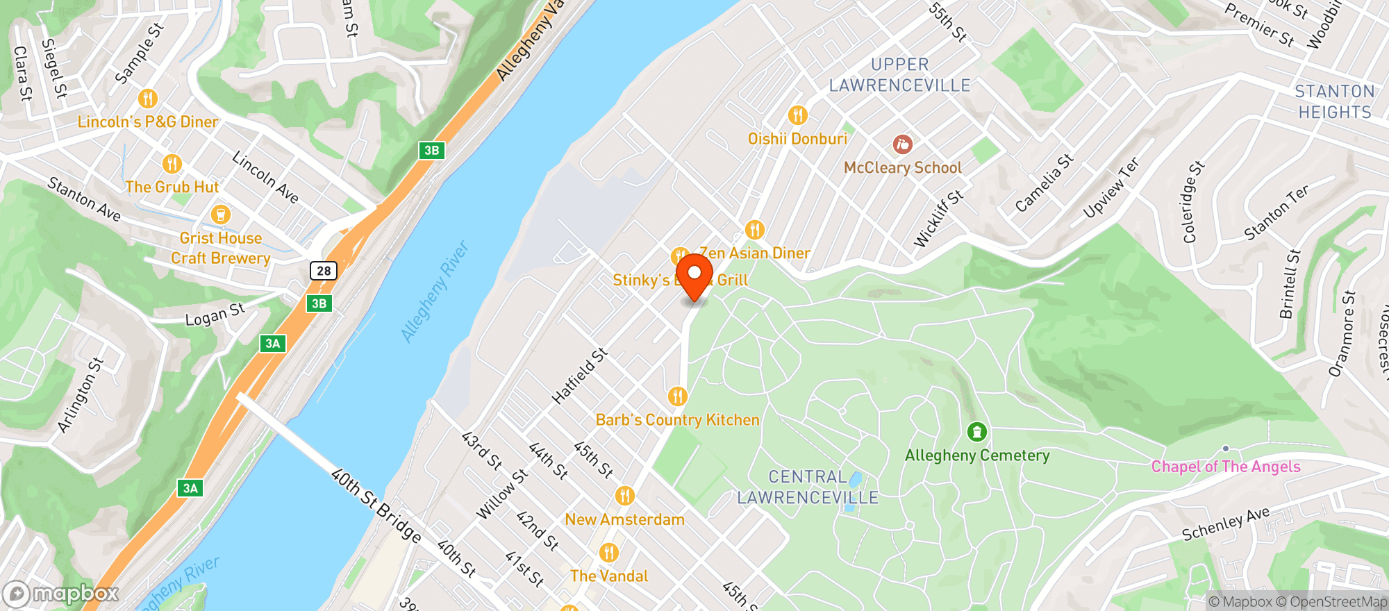 Map showing Beer On Butler