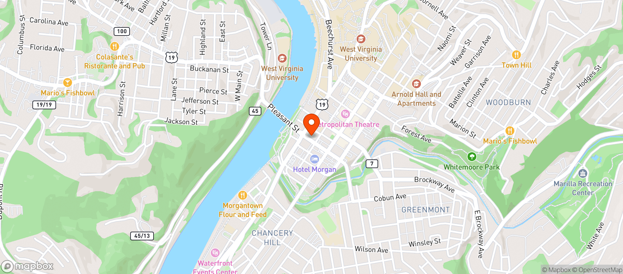 Map showing 123 PLEASANT STREET
