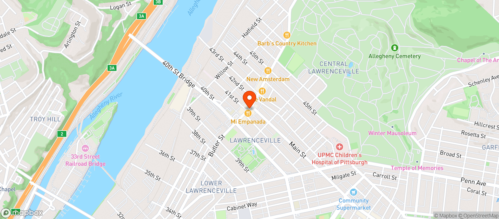 Map showing Arsenal Beer Emporium