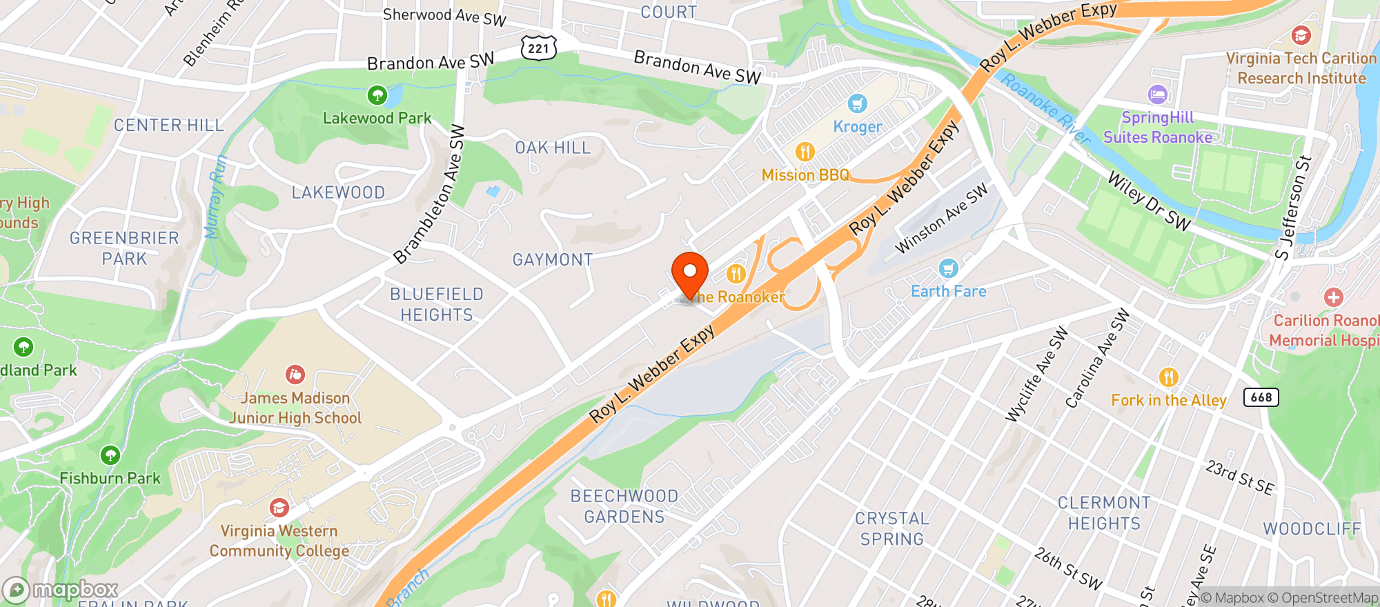 Map showing Pueblo Chico Mexican Grill