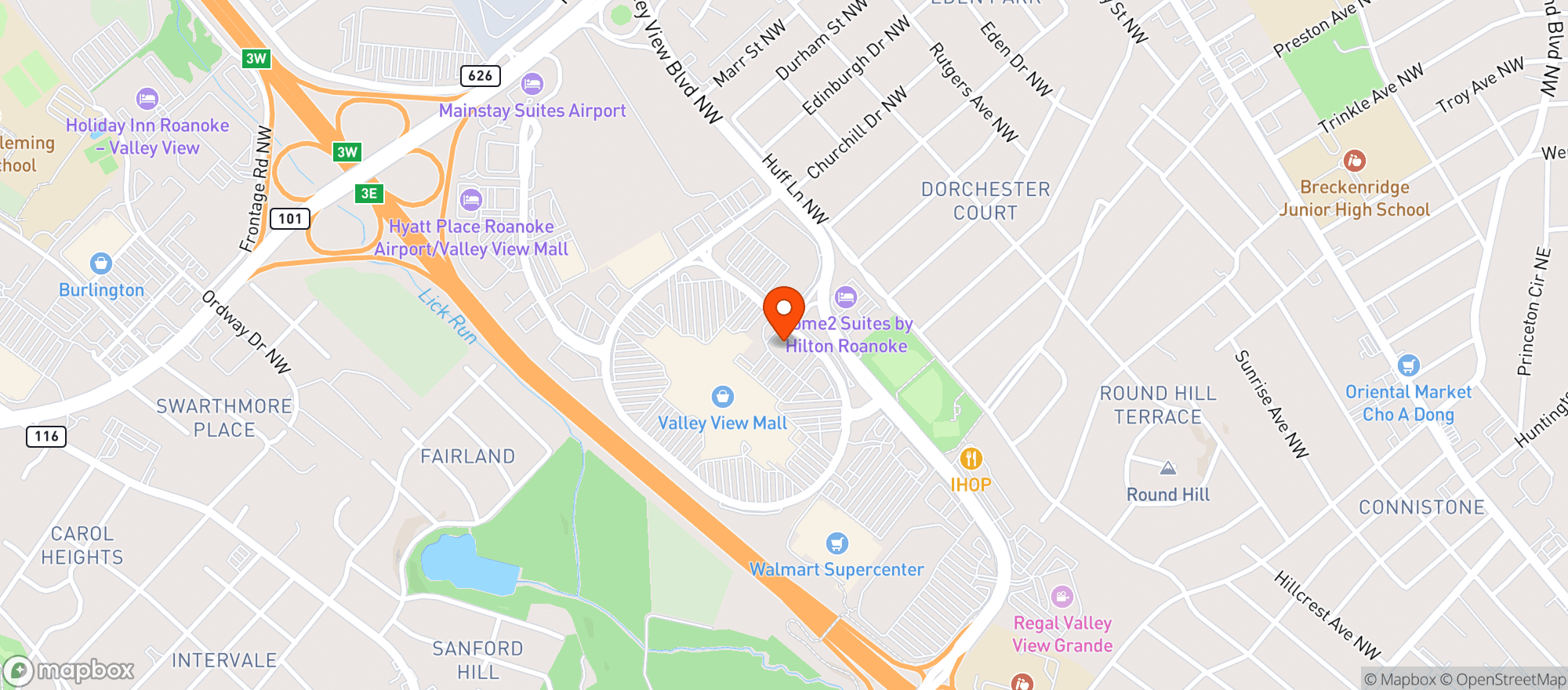 Map showing Carrabbas Italian Grill