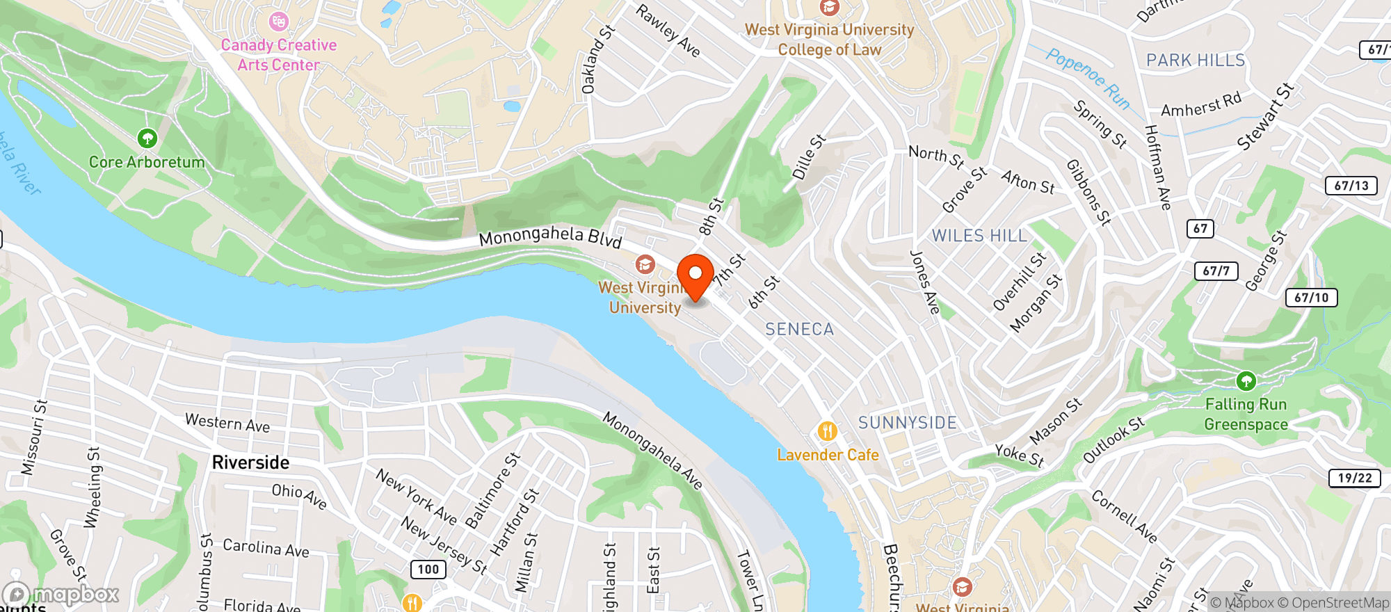 Map showing The Tea Shoppe