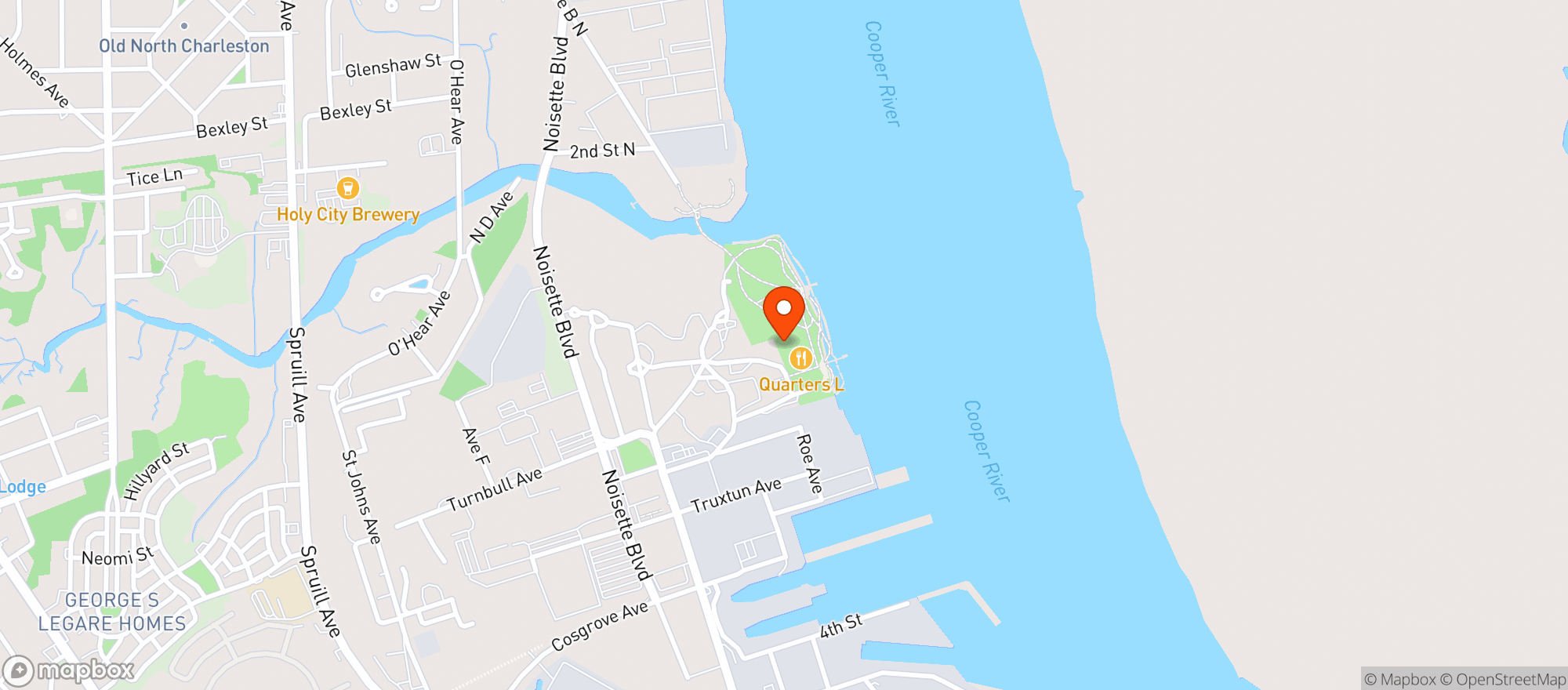 Map showing Riverfront Park