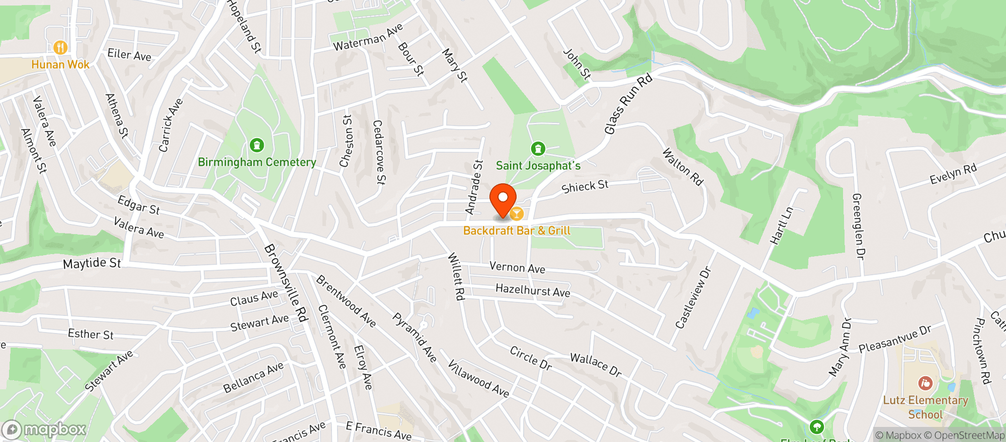 Map showing Baldwin Backdraft