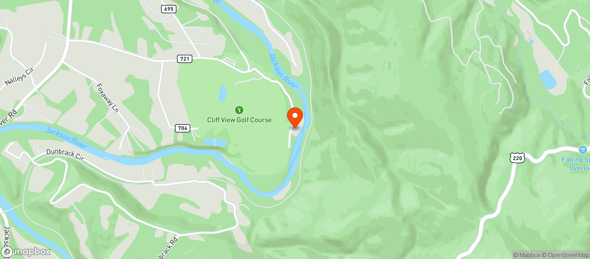 Map showing Cliff View Golf Club