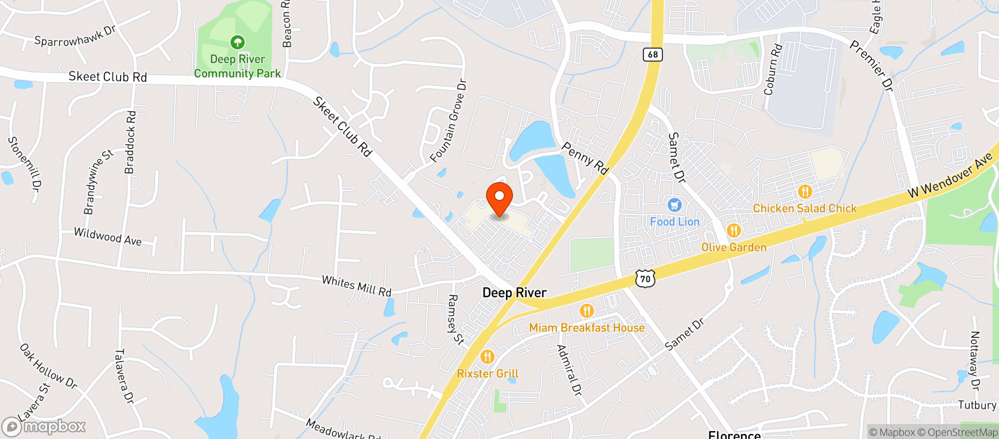 Map showing Harris Teeter