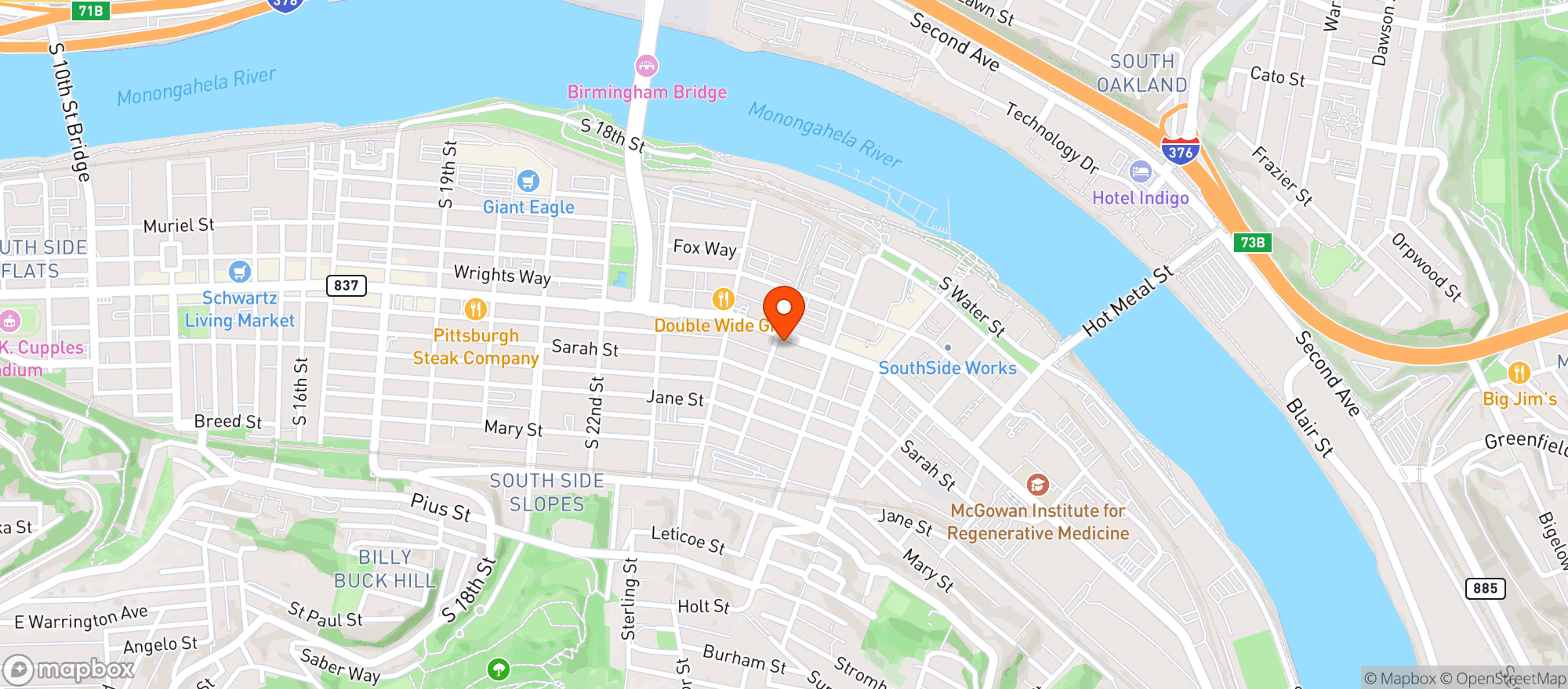 Map showing Zoes Beer Dist.