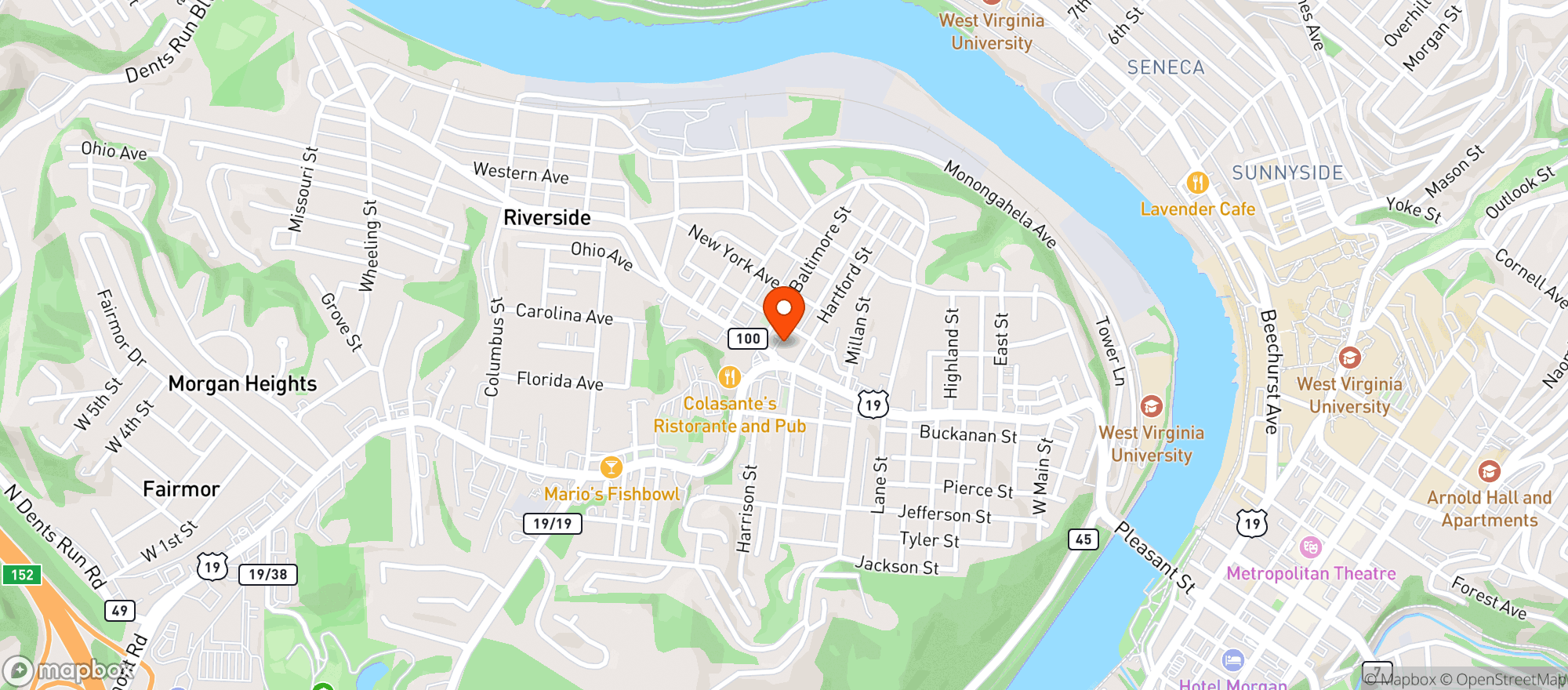 Map showing Smoker Friendly Wv 37