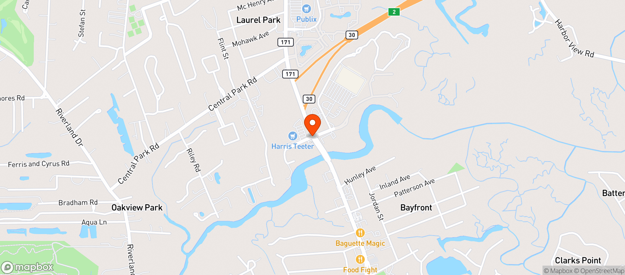 Map showing Harris Teeter